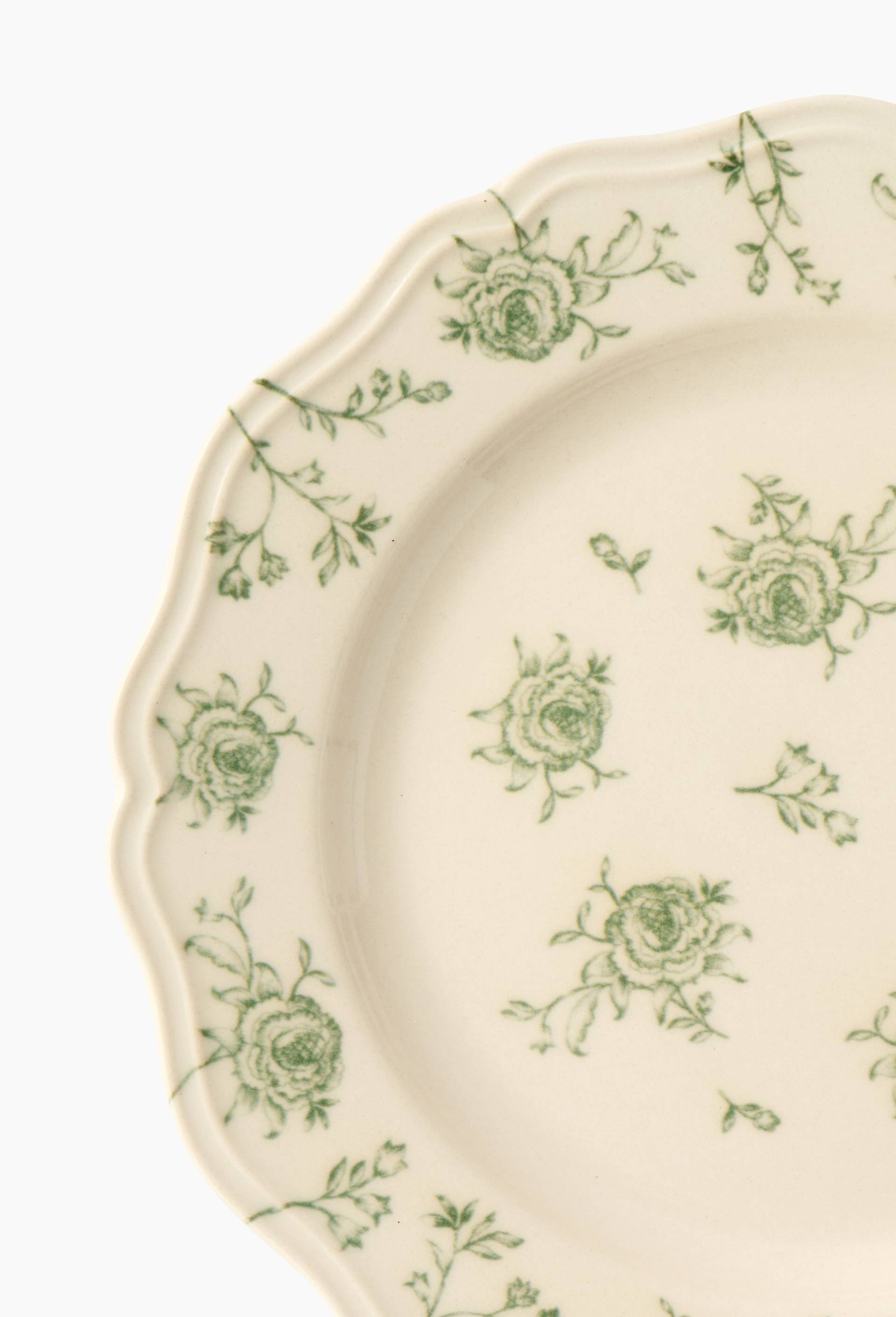 Assiette plate finition imprim&eacute;e, 26cm, Vert, large image number 1.0
