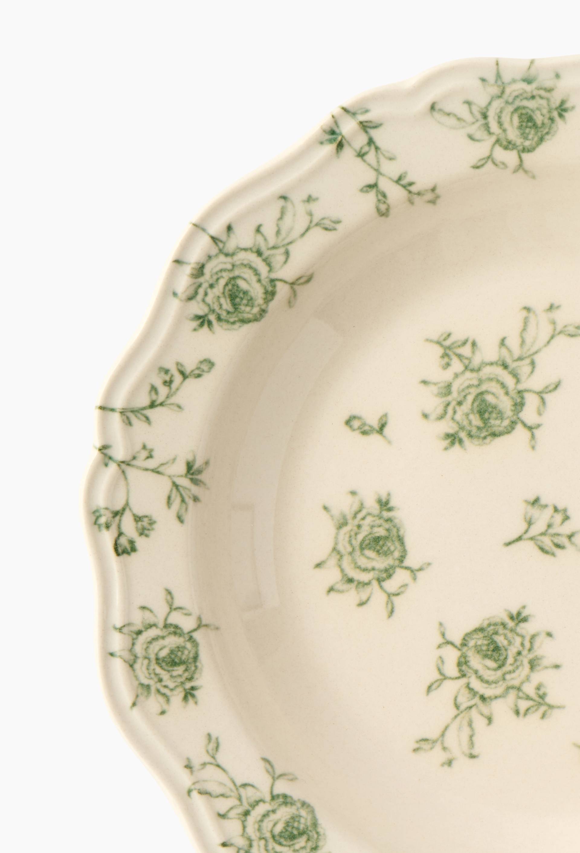 Assiette creuse finition imprim&eacute;e, 21cm, Vert, large image number 1