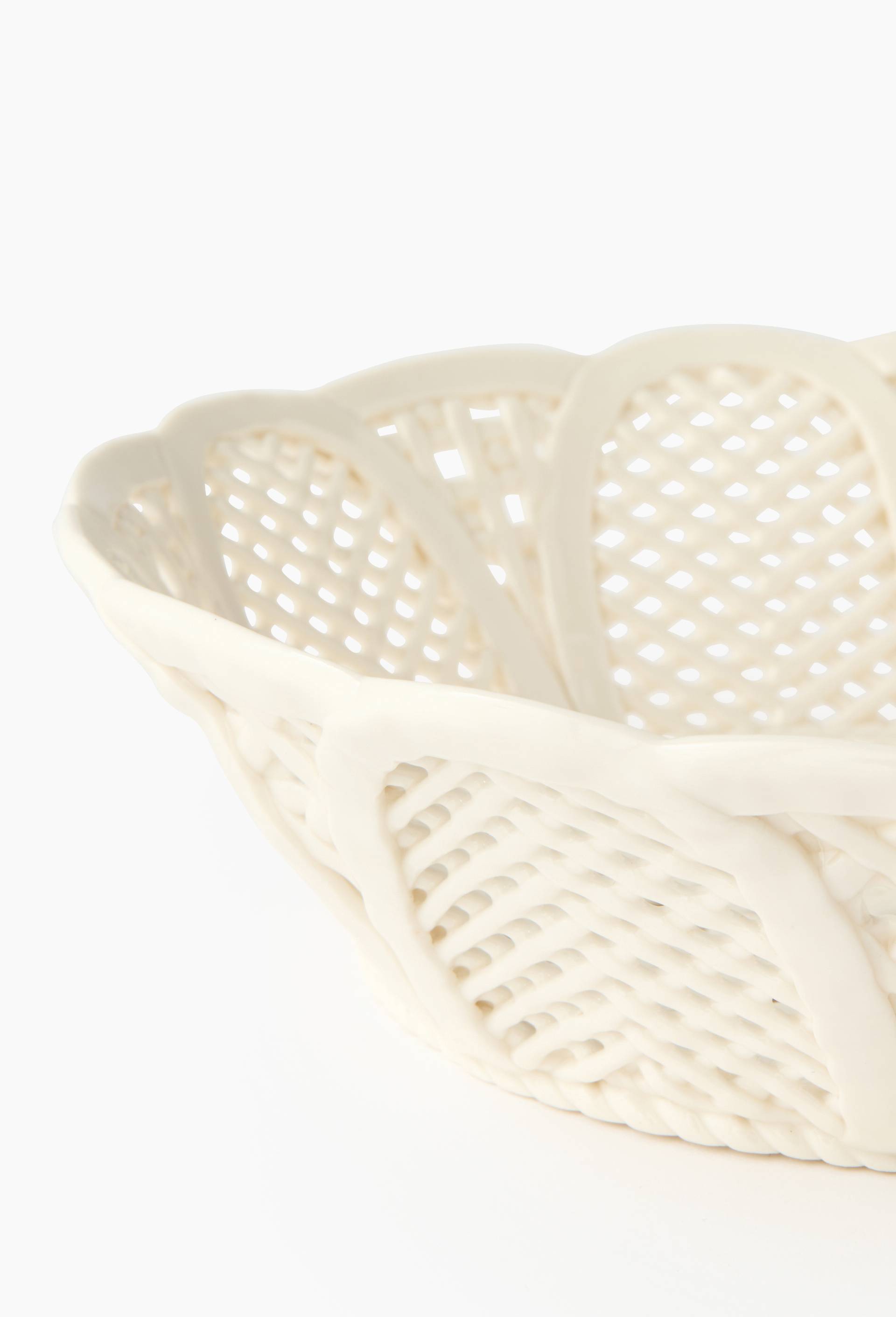 Corbeille, 20x6cm, en c&eacute;ramique, Blanc, large image number 1