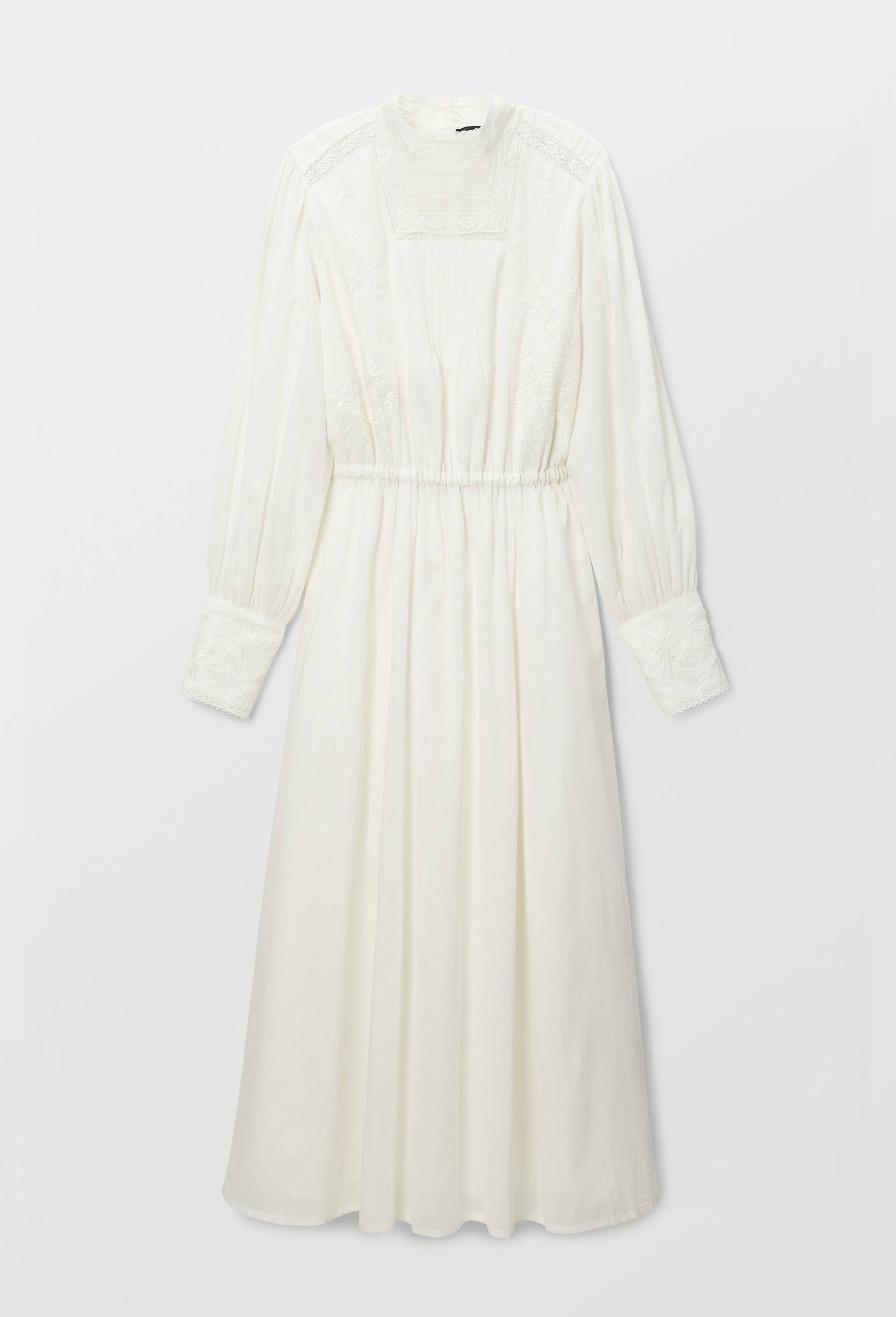 Robe manches longues avec de la dentelle en coton BIO GOTS, Ecru, large image number 5.0
