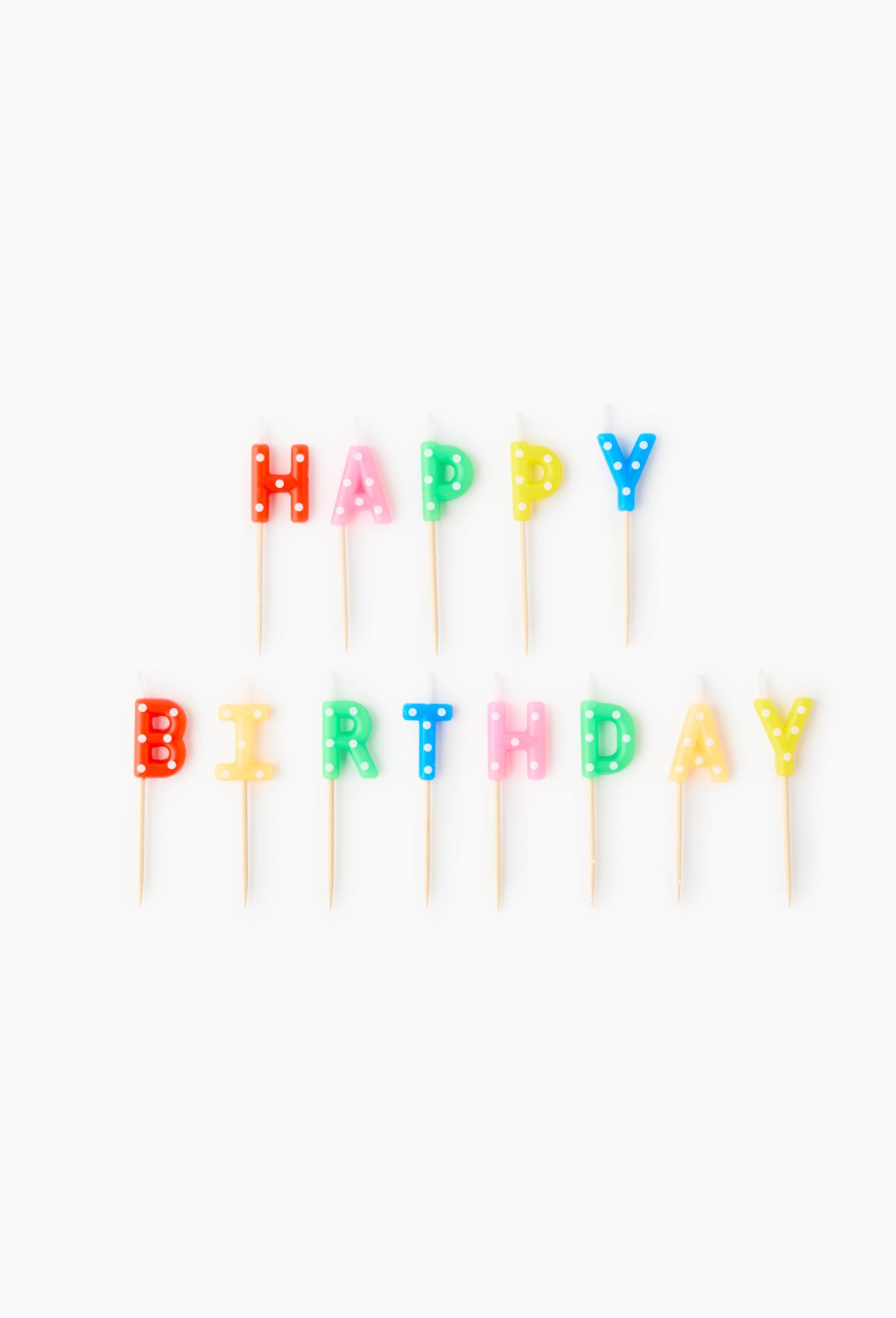 Bougies d'anniversaire "Happy birthday", Multicolore, large image number 0