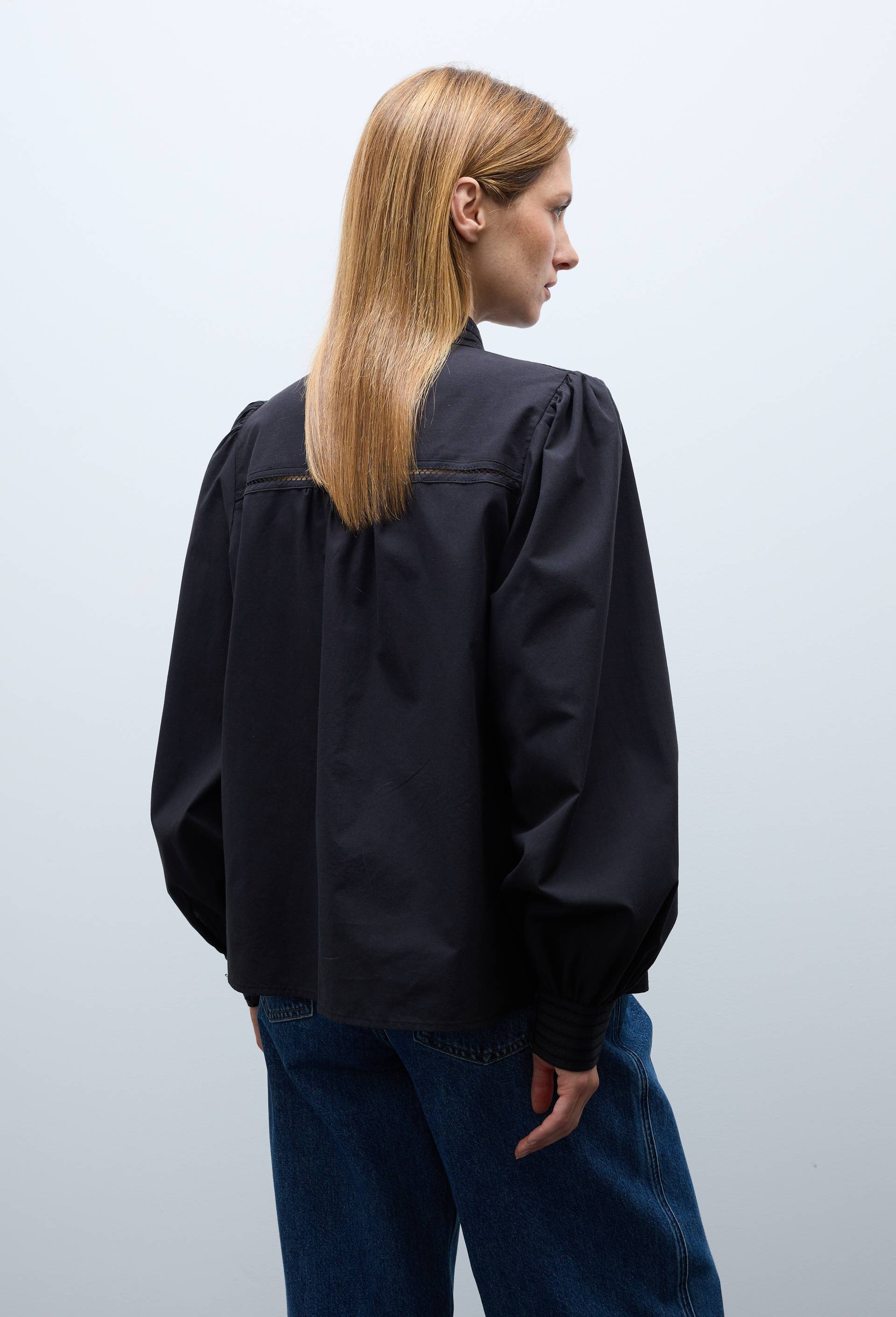 Chemise manches longues en coton BIO GOTS, Noir, large image number 1