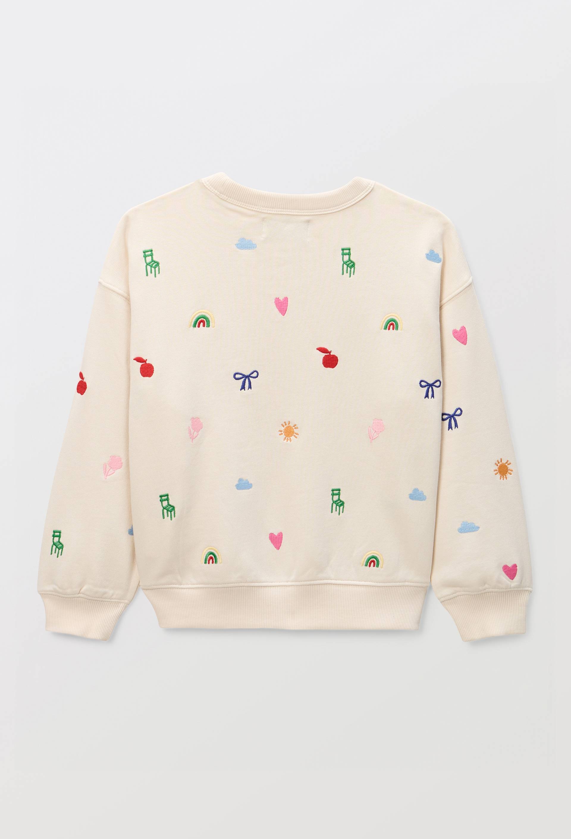Sweat brod&eacute; contenant du coton BIO GOTS, Beige clair, large image number 1.0