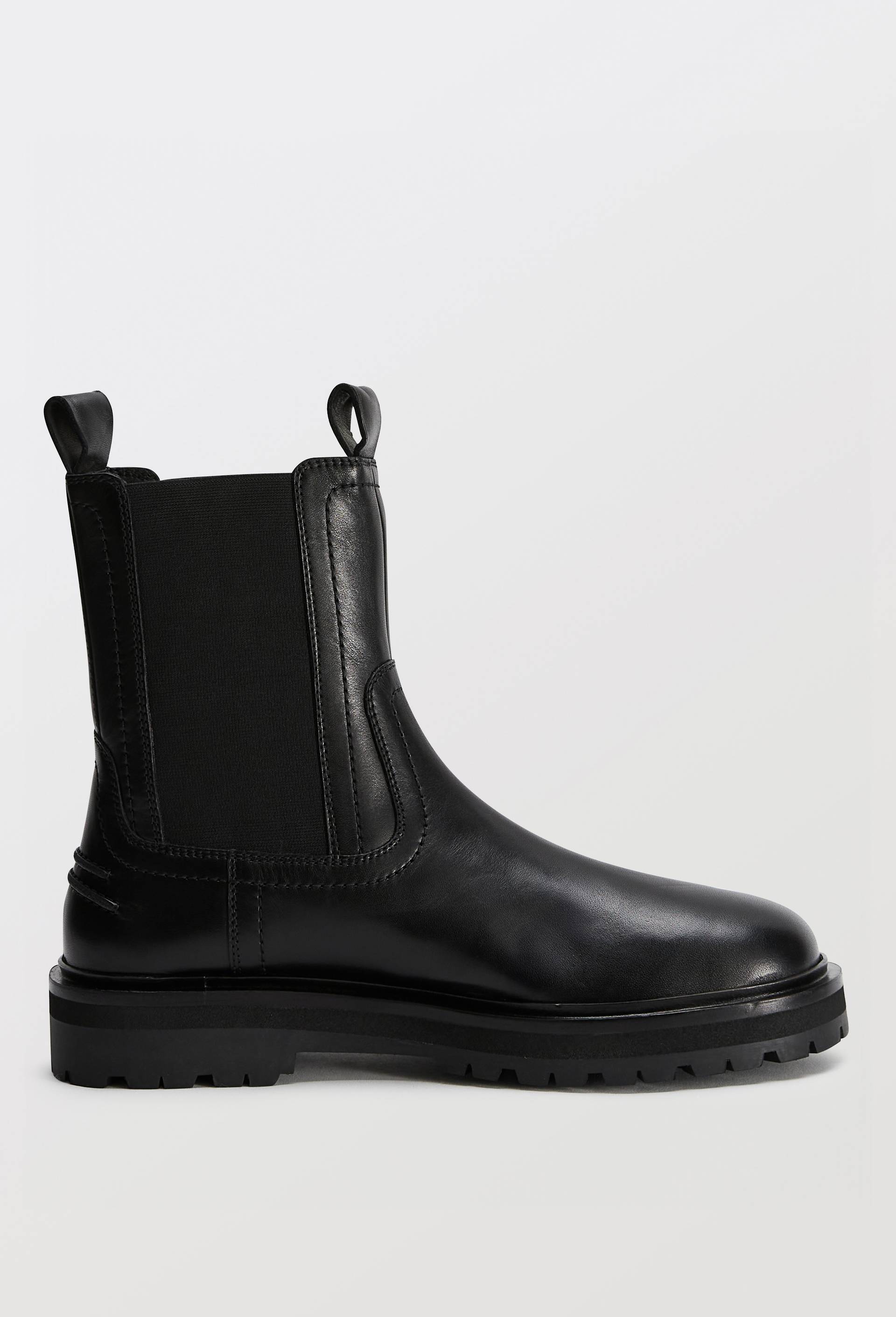 Bottines semelles crant&eacute;es en cuir, Noir, large image number 1