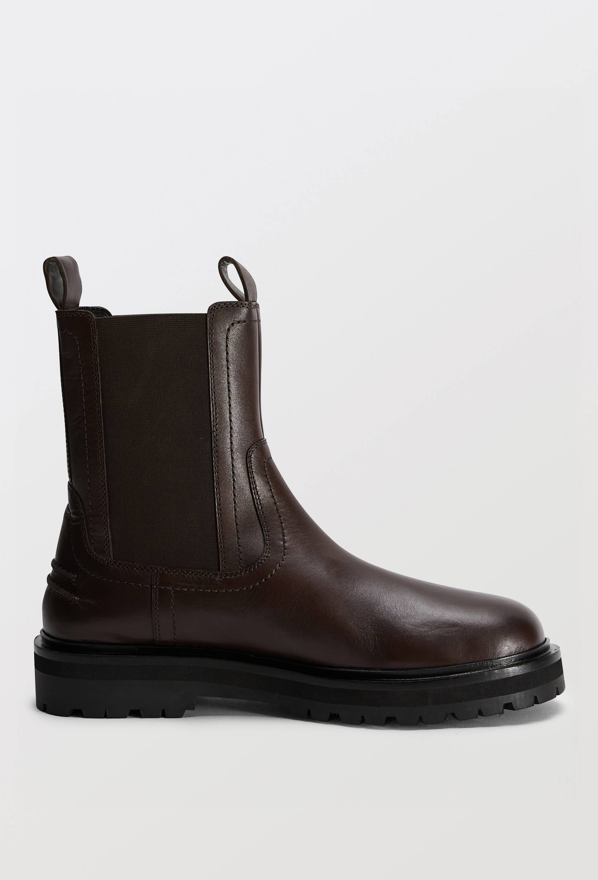 Bottines semelles crant&eacute;es en cuir, Brun, large image number 1.0