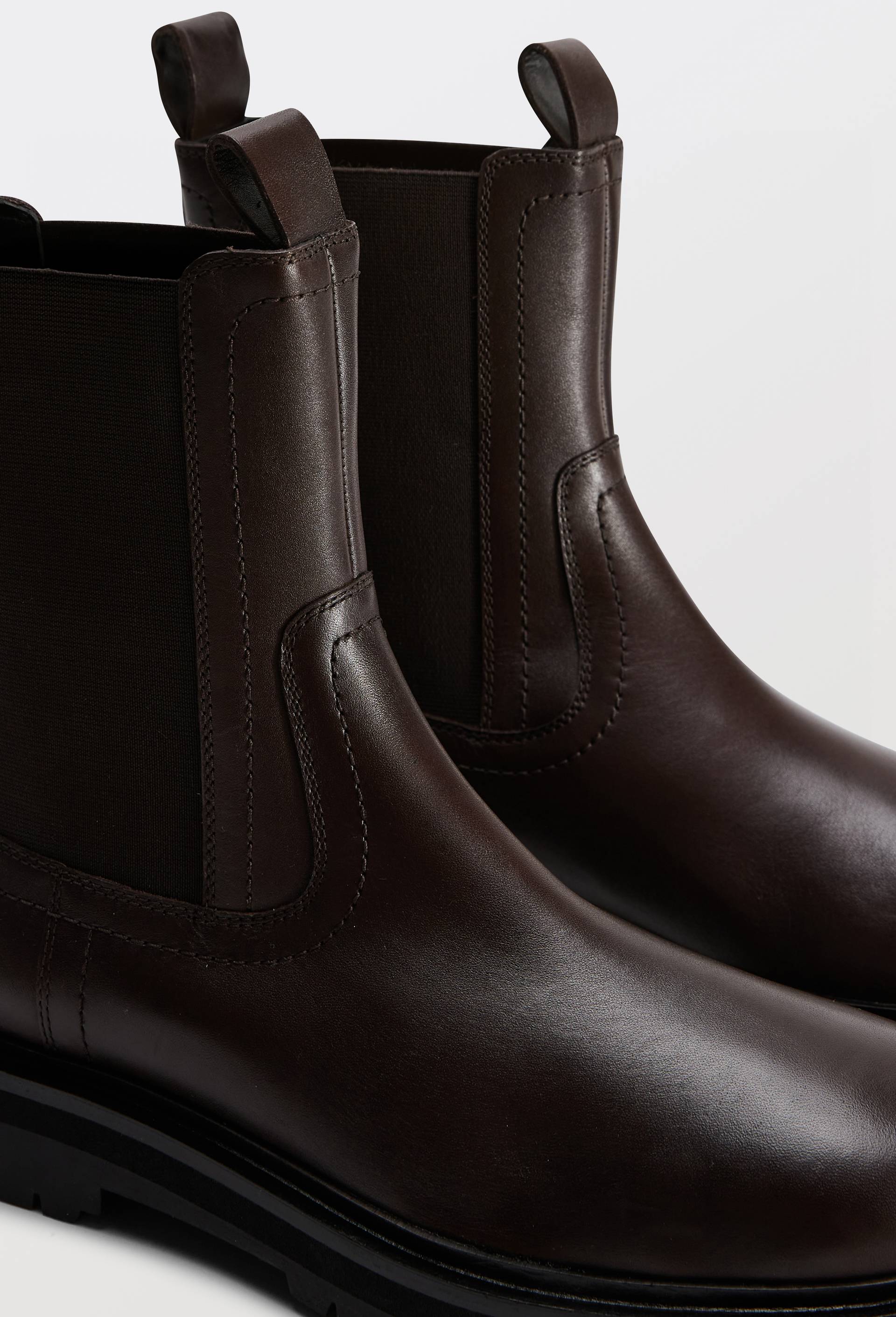Bottines semelles crant&eacute;es en cuir, Brun, large image number 2