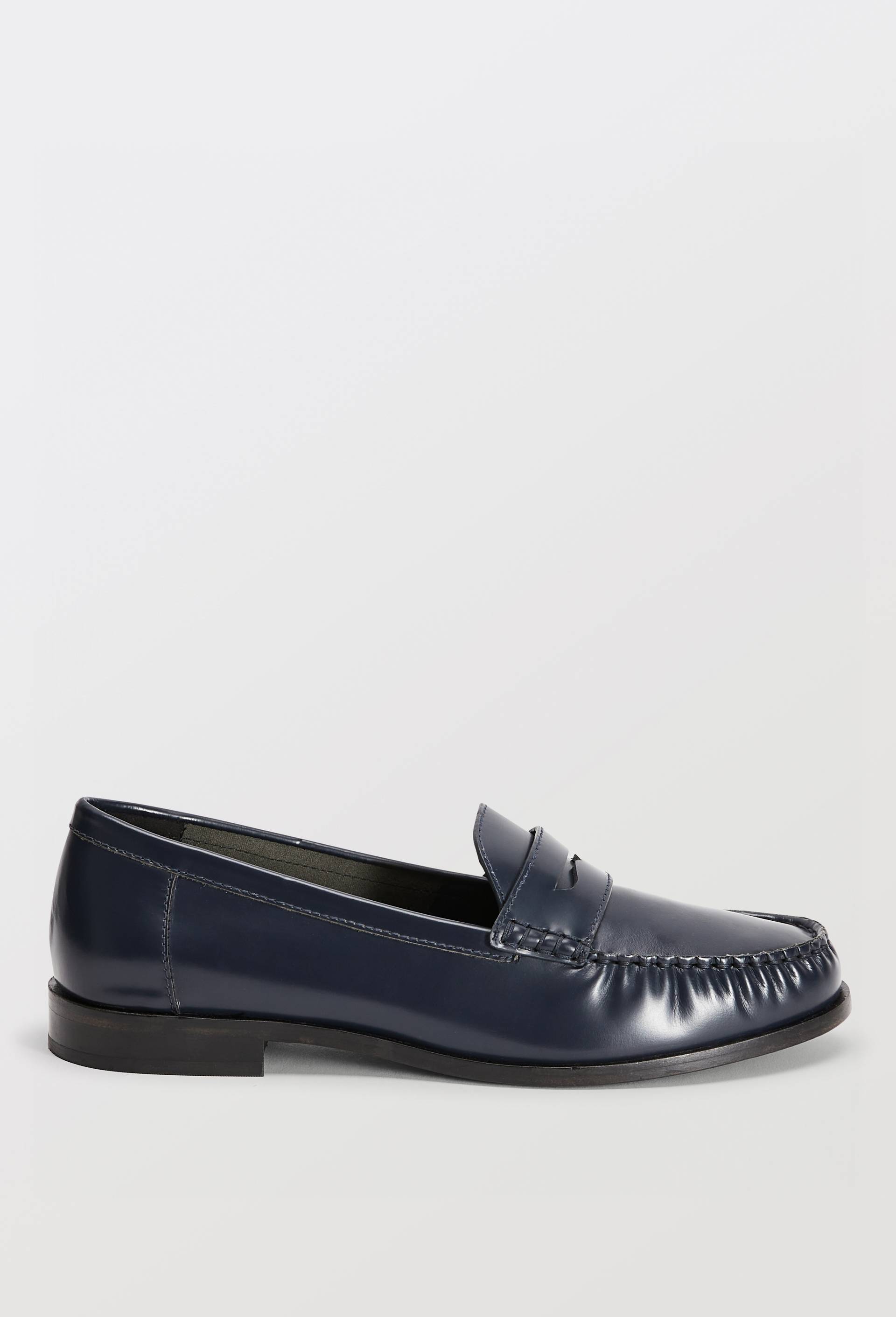 Mocassins en cuir, Bleu fonc&eacute;, large image number 1.0
