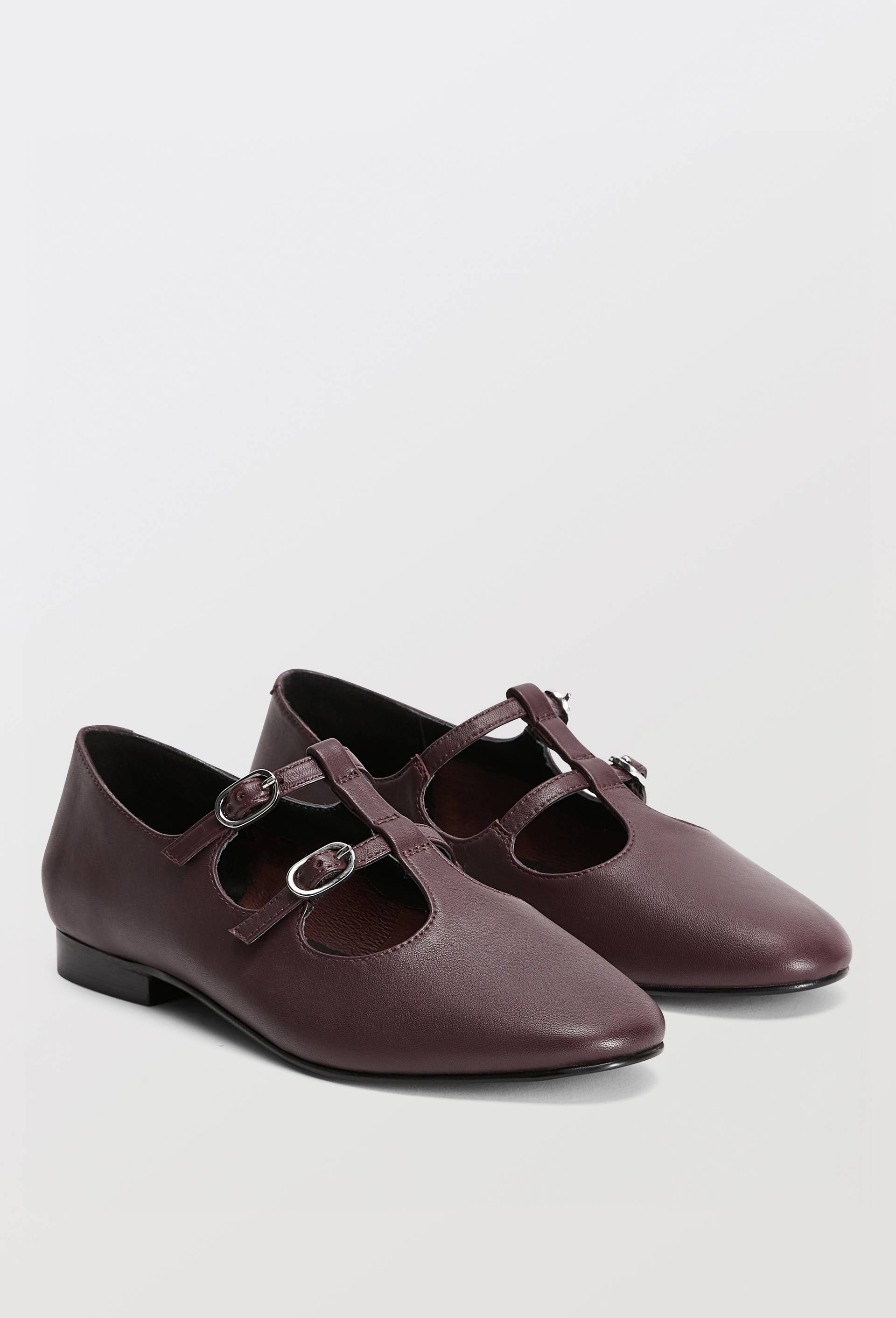 Salom&eacute;s double brides en cuir, Rouge fonc&eacute;, large image number 0