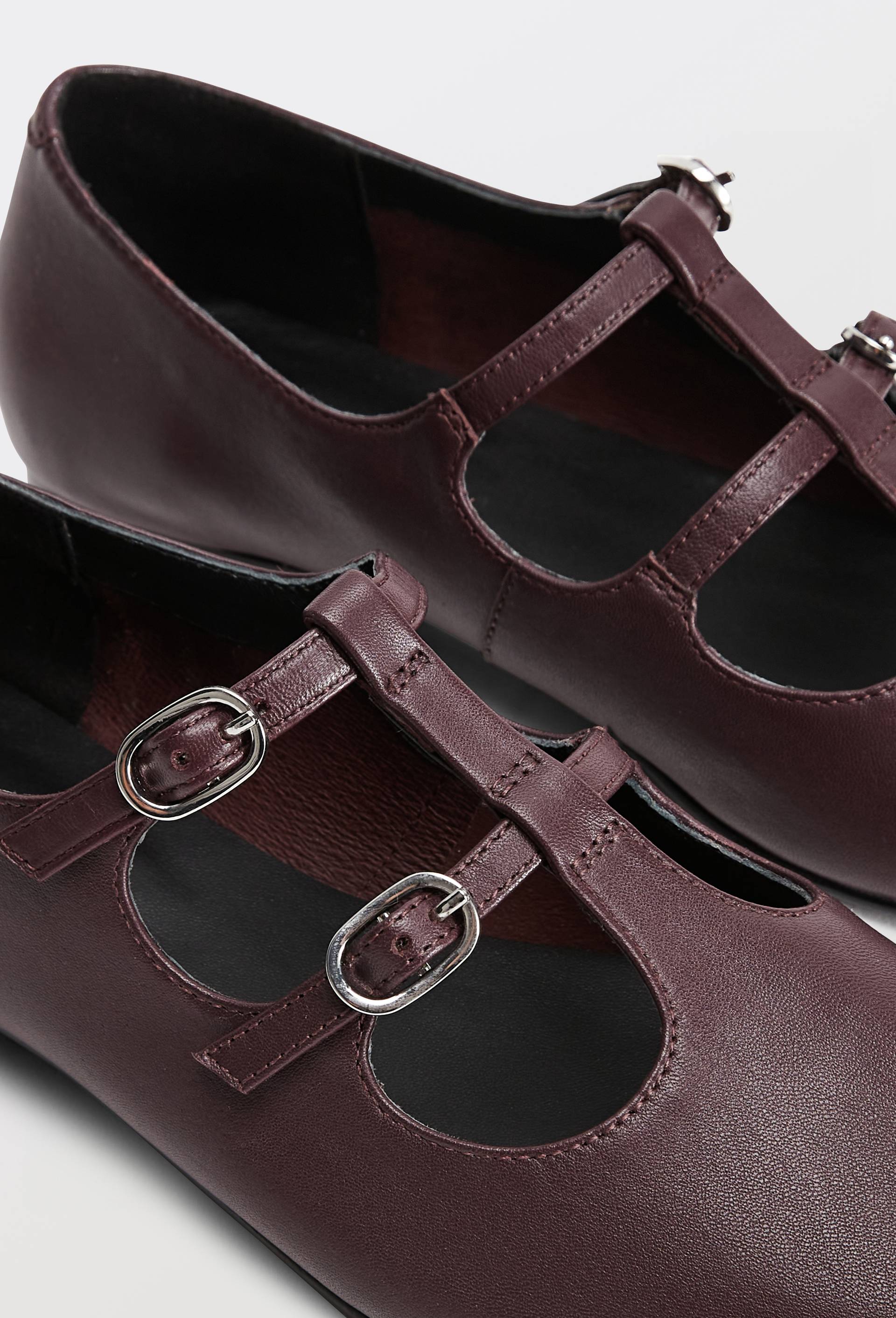 Salom&eacute;s double brides en cuir, Rouge fonc&eacute;, large image number 2