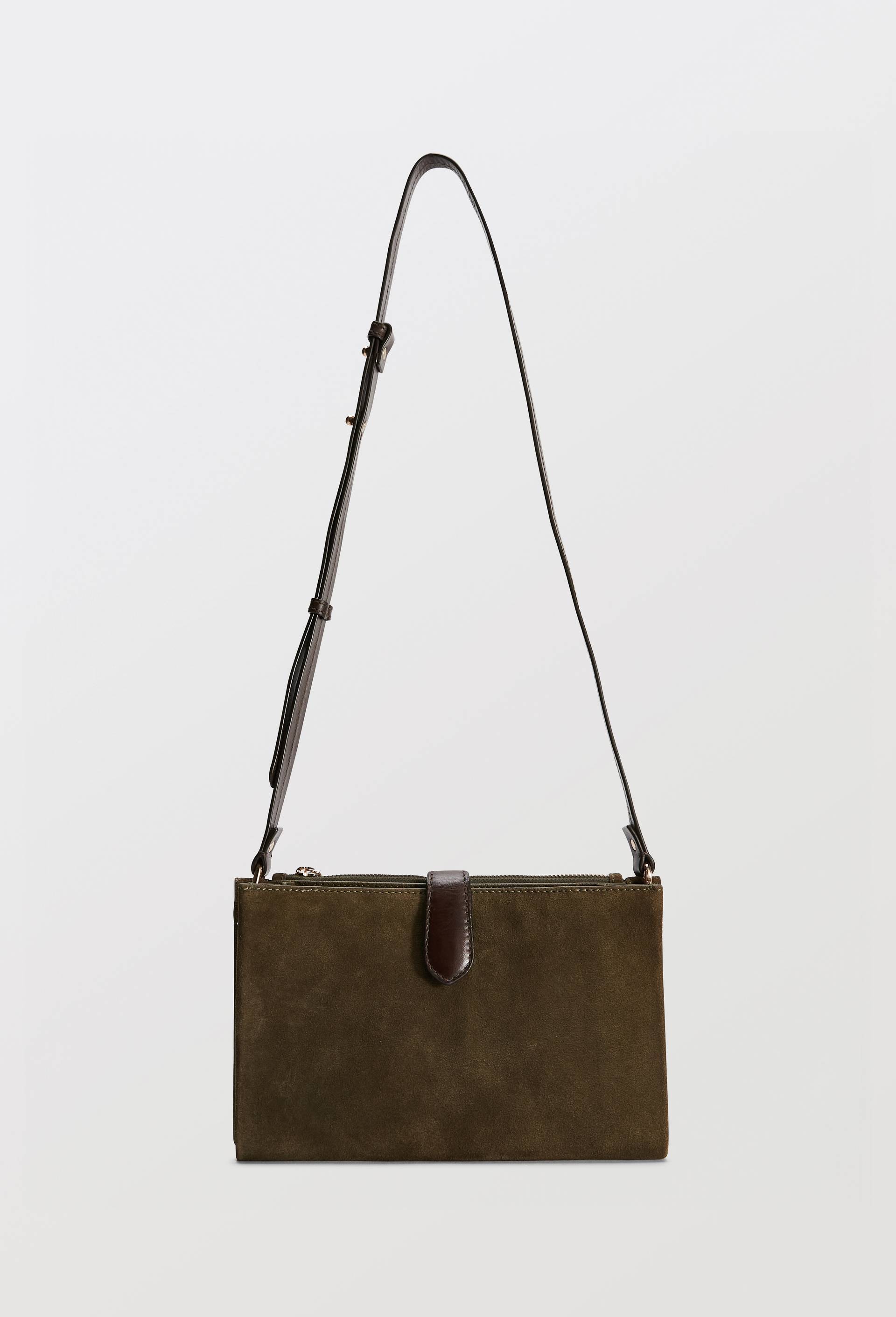 Sac en cuir double compartiment, Vert, large image number 0.0