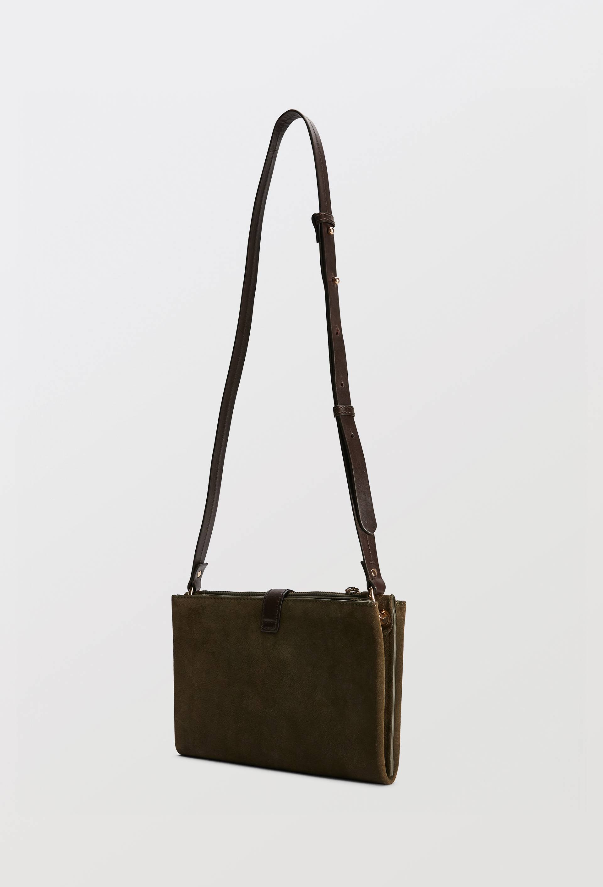 Sac en cuir double compartiment, Vert, large image number 1