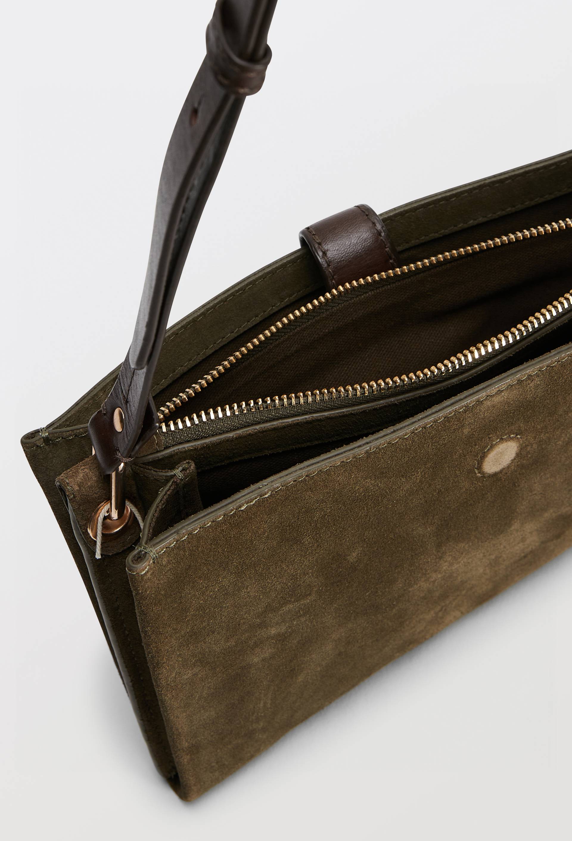 Sac en cuir double compartiment, Vert, large image number 2.0