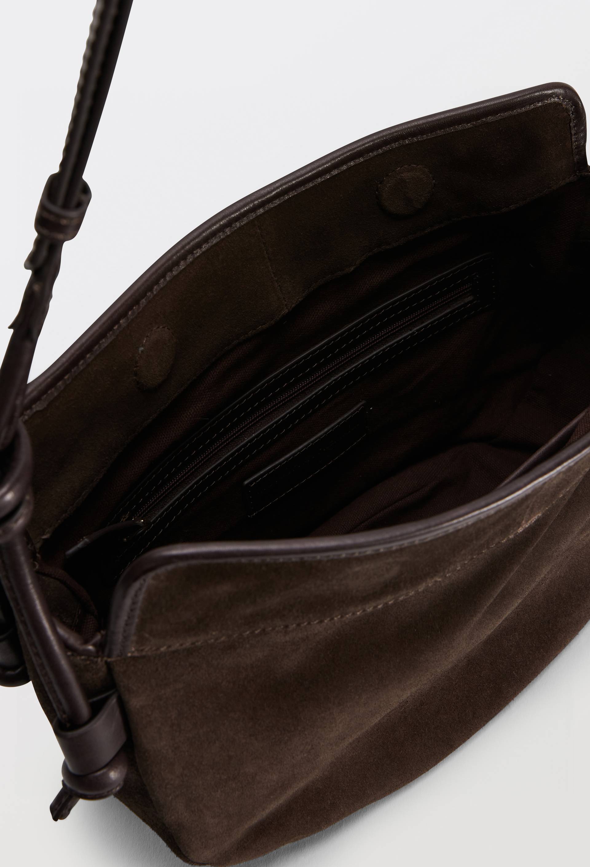 Sac port&eacute; travers en cuir, Brun, large image number 2