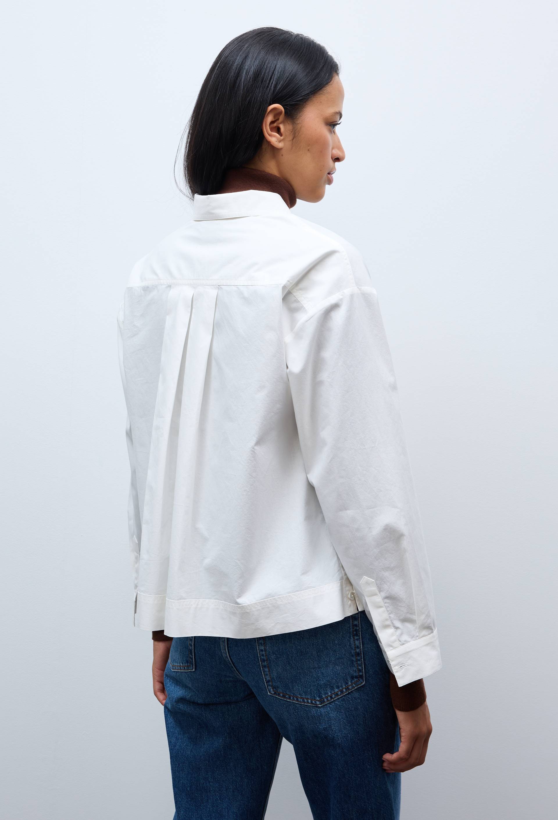 Blouse manches longues unie en coton BIO GOTS, Blanc, large image number 2.0
