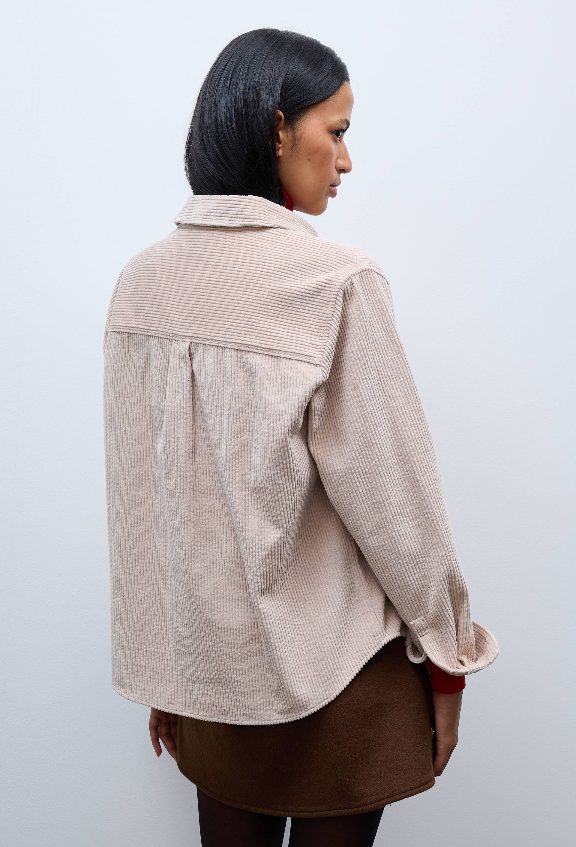 Chemise manches longues en velours en coton BIO GOTS, Beige clair, large image number 1