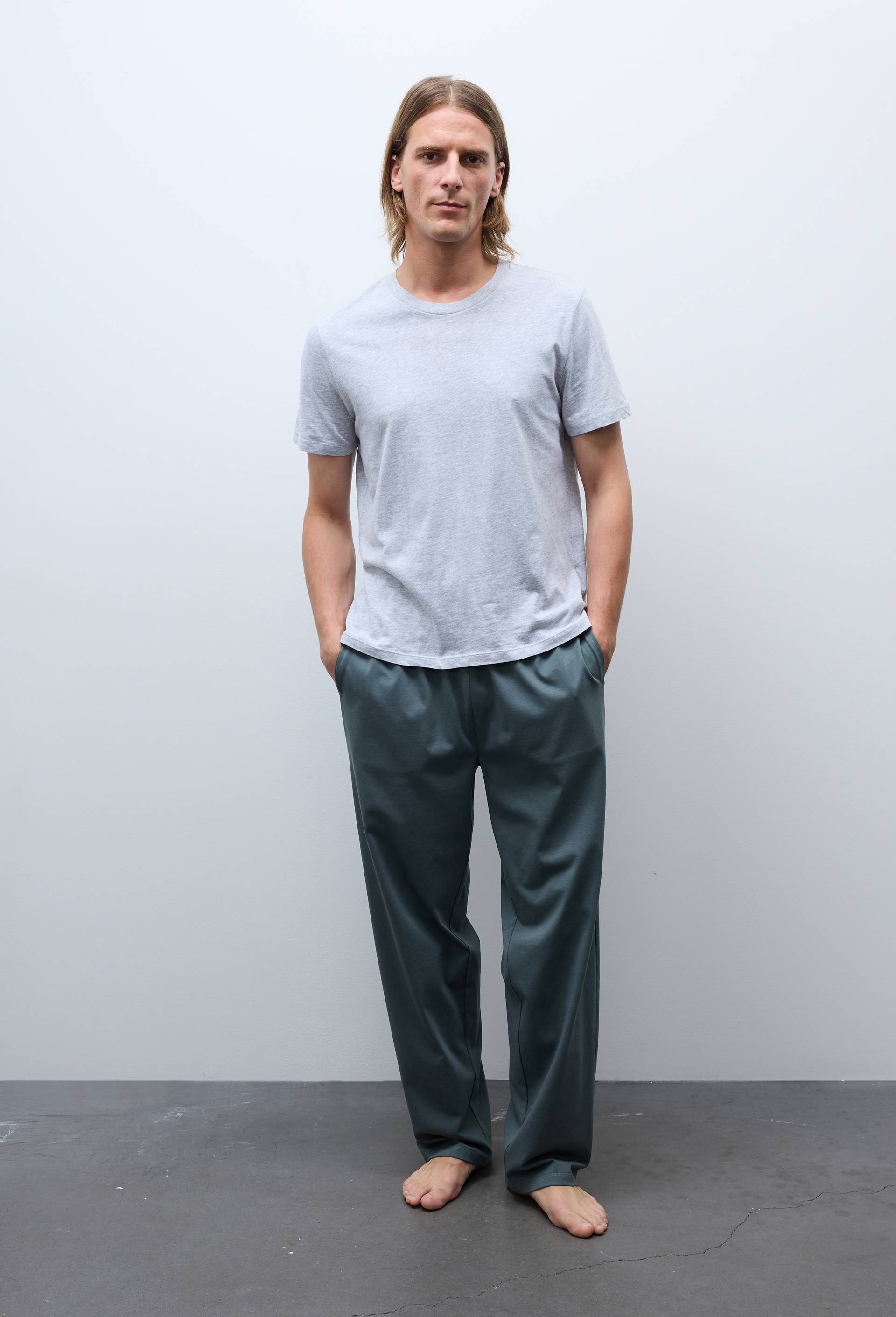 Pantalon de pyjama en coton, Vert fonc&eacute;, large image number 0