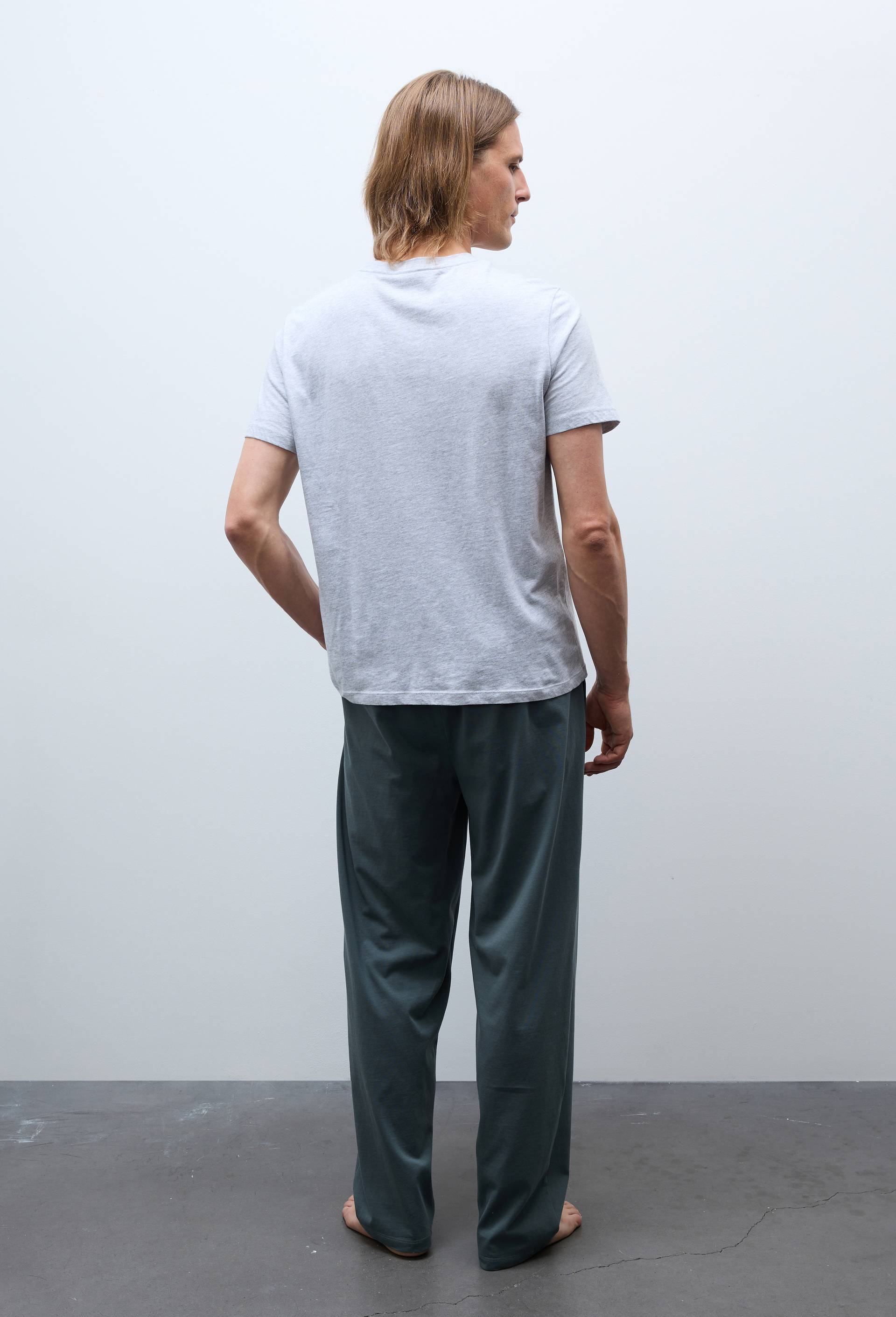 Pantalon de pyjama en coton, Vert fonc&eacute;, large image number 1.0