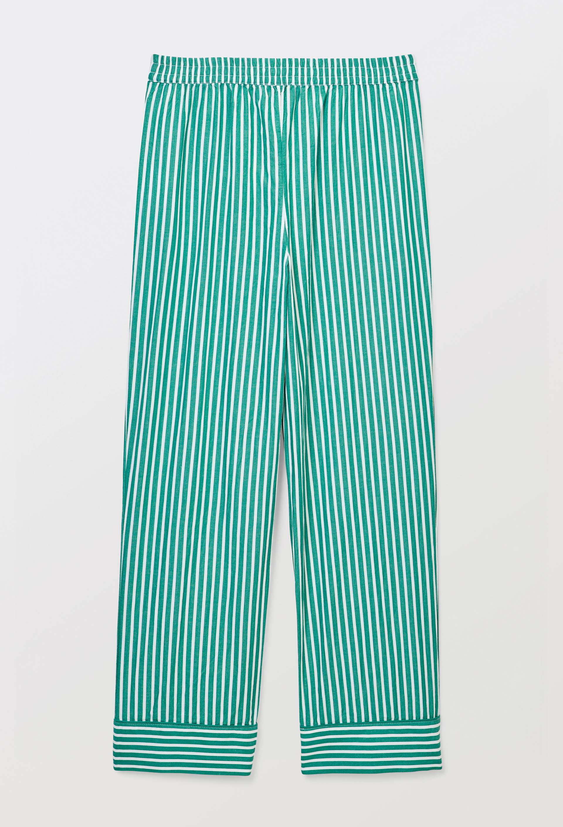 Pantalon ray&eacute; en coton bio GOTS, Vert, large image number 3.0