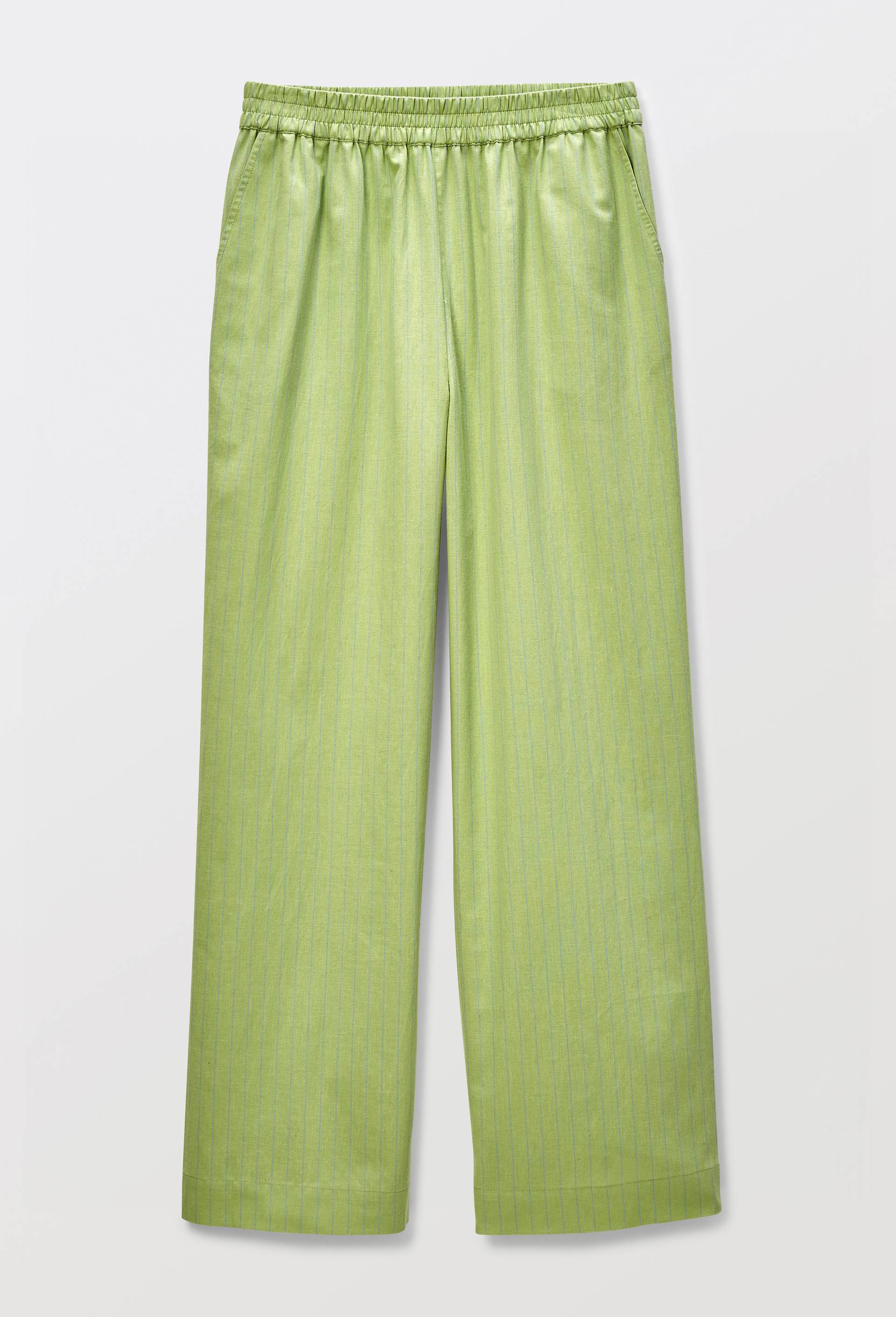 Pantalon &agrave; rayures patchwork en coton bio GOTS, Vert, large image number 2