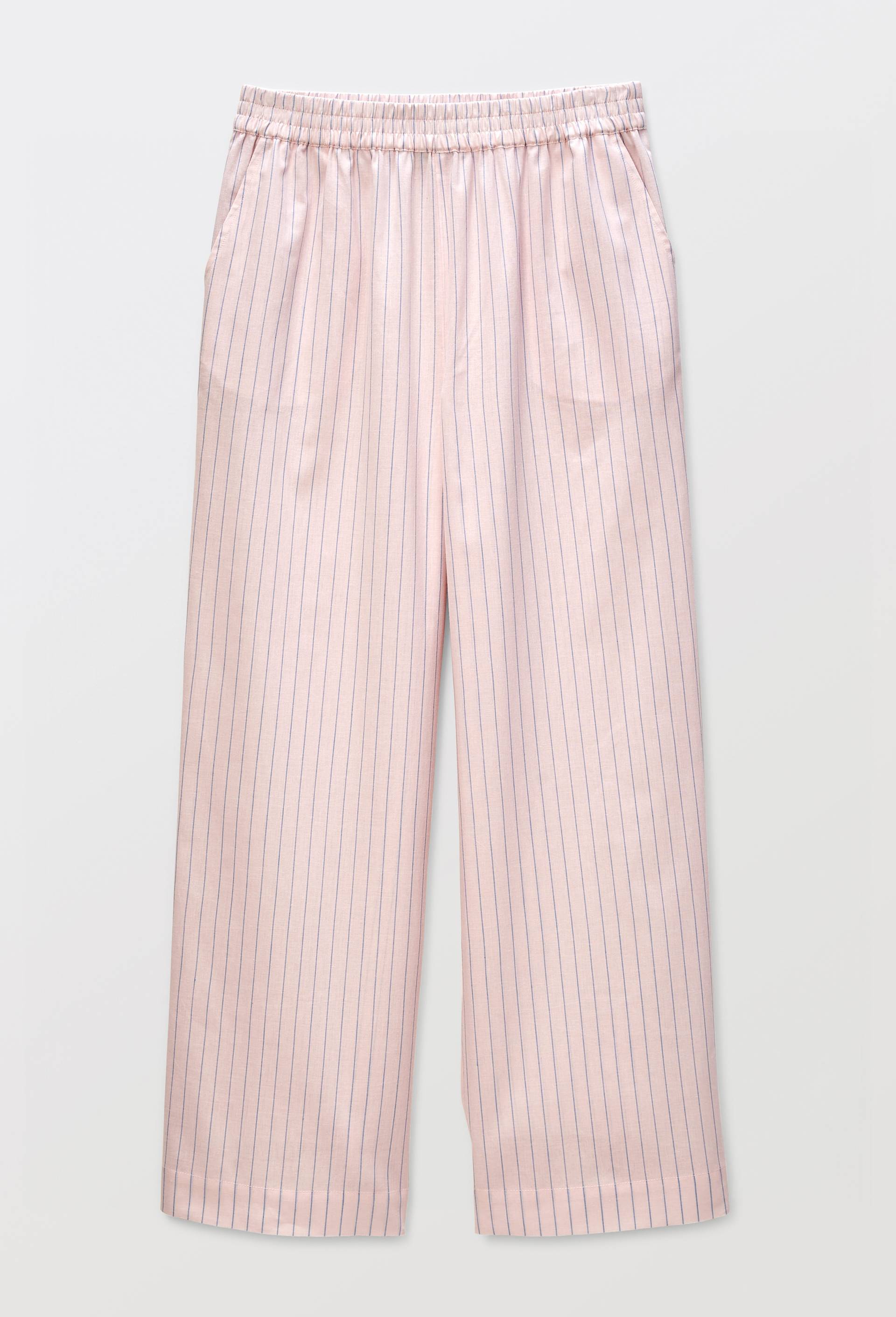 Pantalon &agrave; rayures patchwork en coton bio GOTS, Rose, large image number 2.0