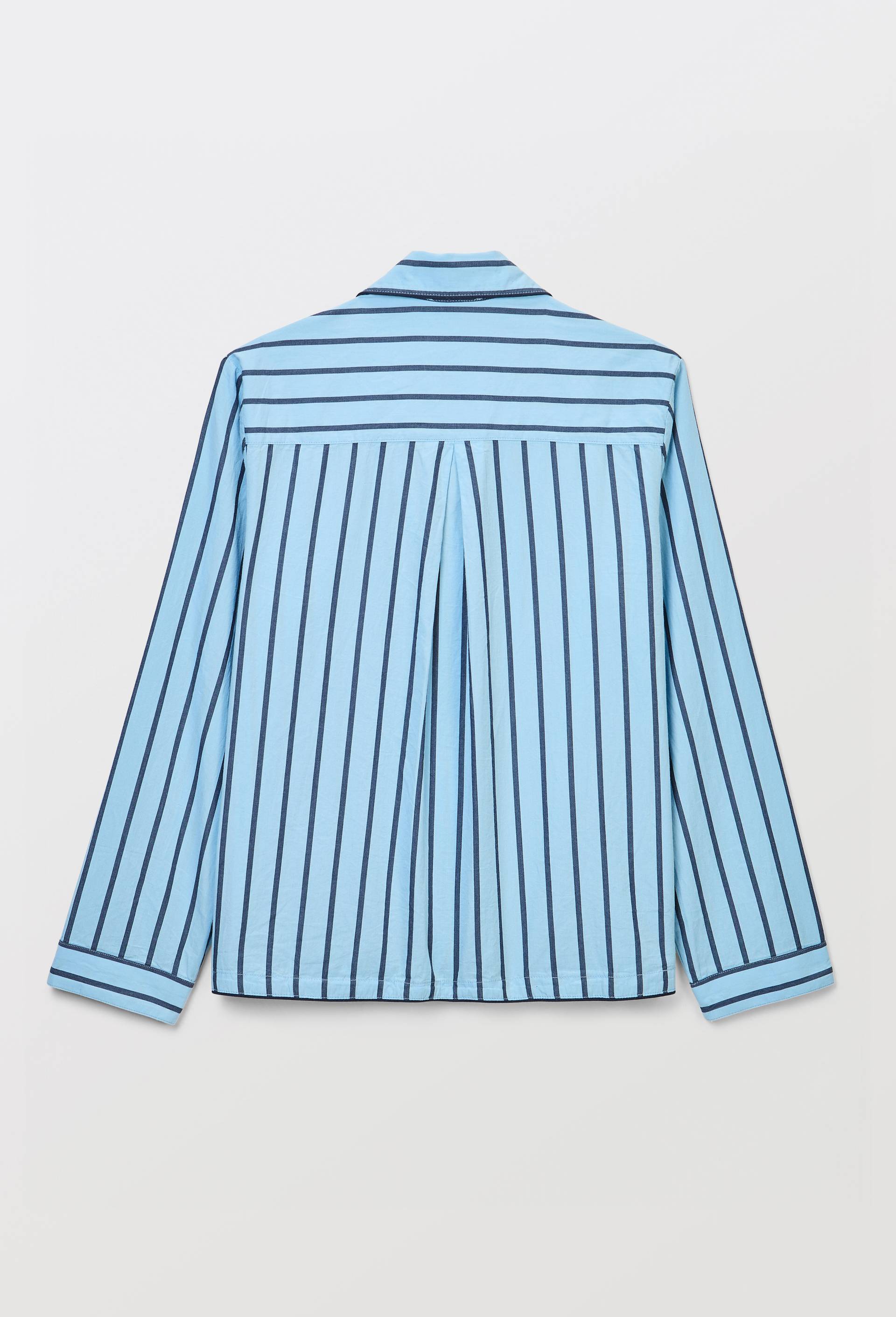 Chemise ray&eacute;e en coton bio GOTS, Bleu, large image number 3