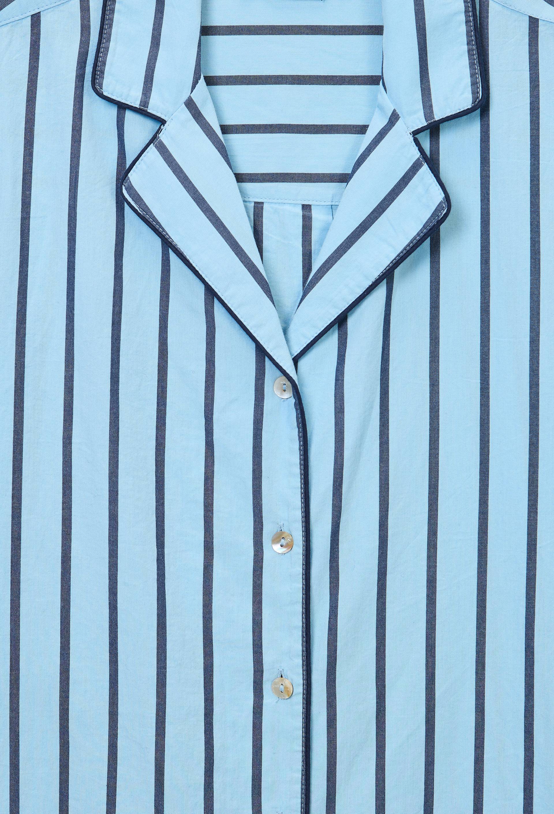Chemise ray&eacute;e en coton bio GOTS, Bleu, large image number 4