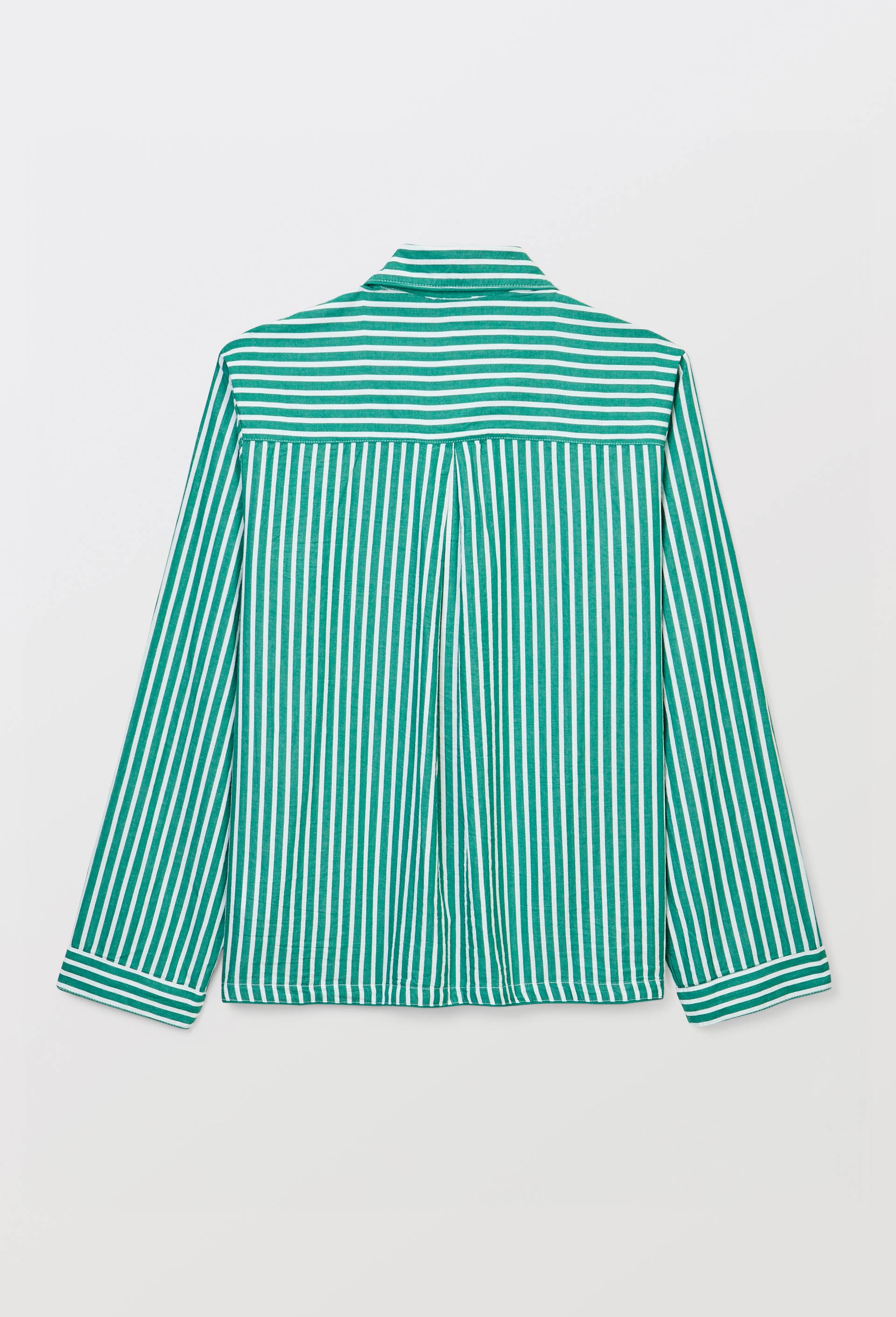 Chemise ray&eacute;e en coton bio GOTS, Vert, large image number 4