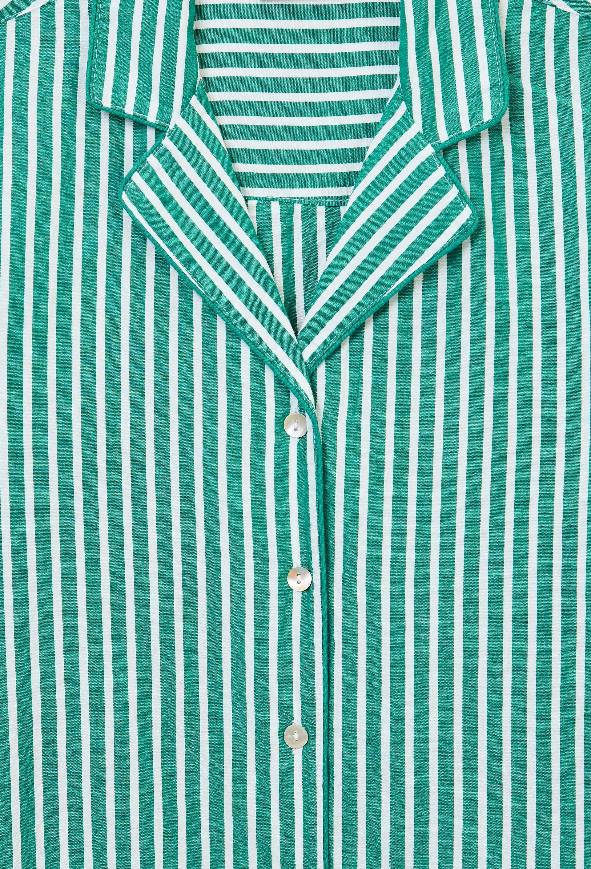 Chemise ray&eacute;e en coton bio GOTS, Vert, large image number 5.0