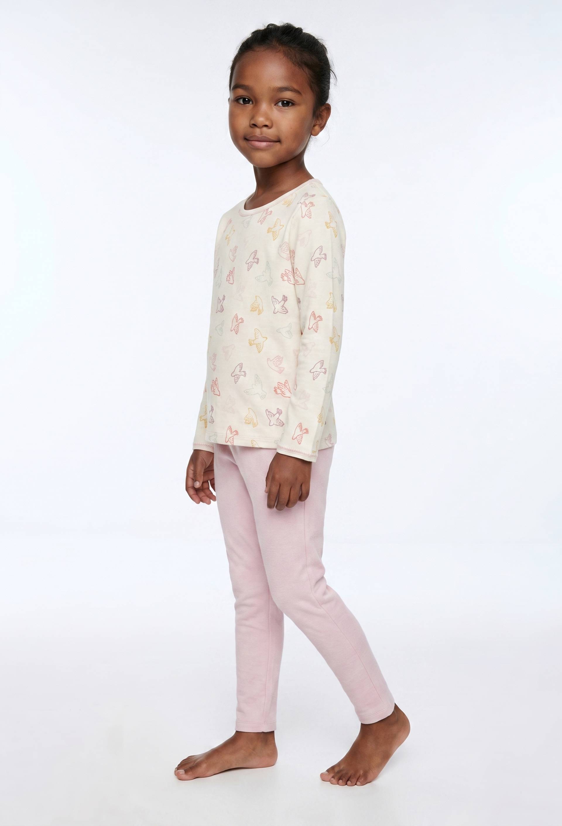 Pyjama velours manches longues imprim&eacute; en coton BIO GOTS, Rose clair, large image number 0