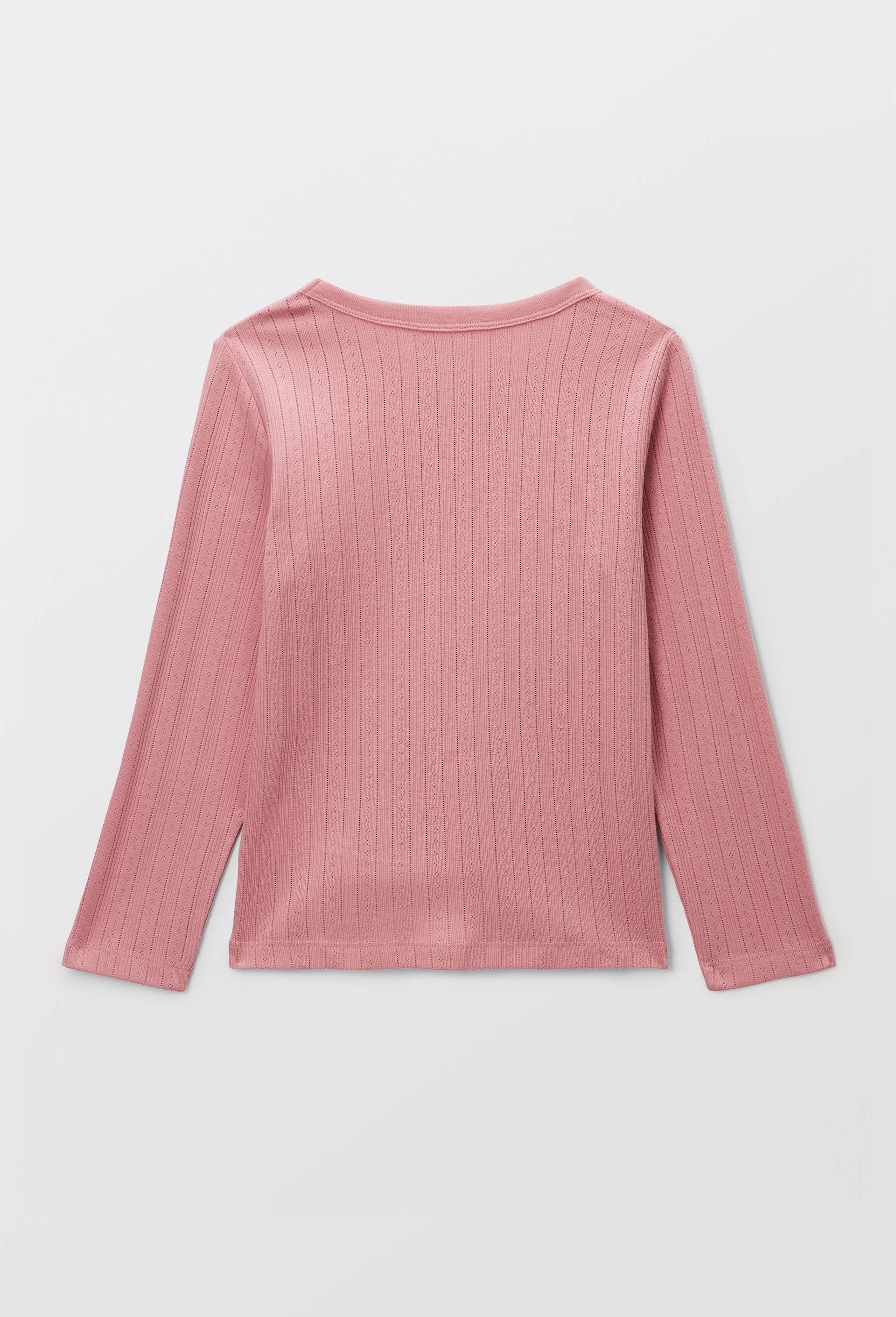 T-shirt uni en pointelle, Rose, large image number 2.0