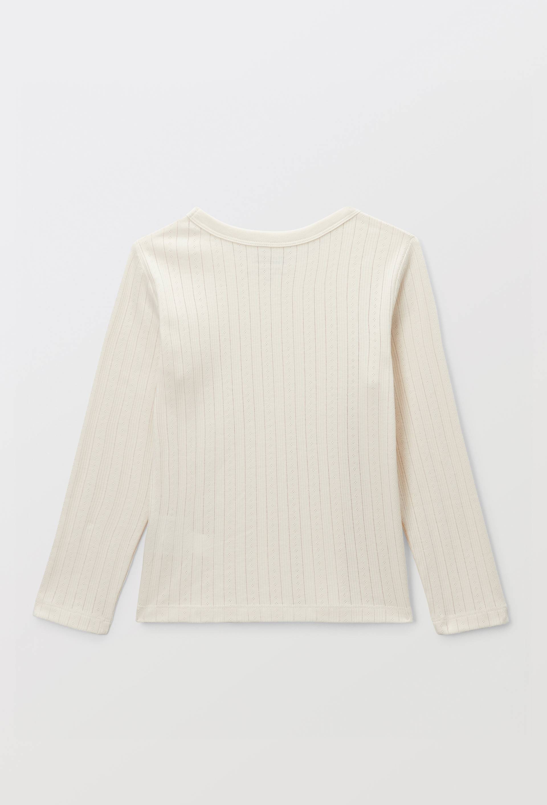 T-shirt uni en pointelle, Beige clair, large image number 3.0
