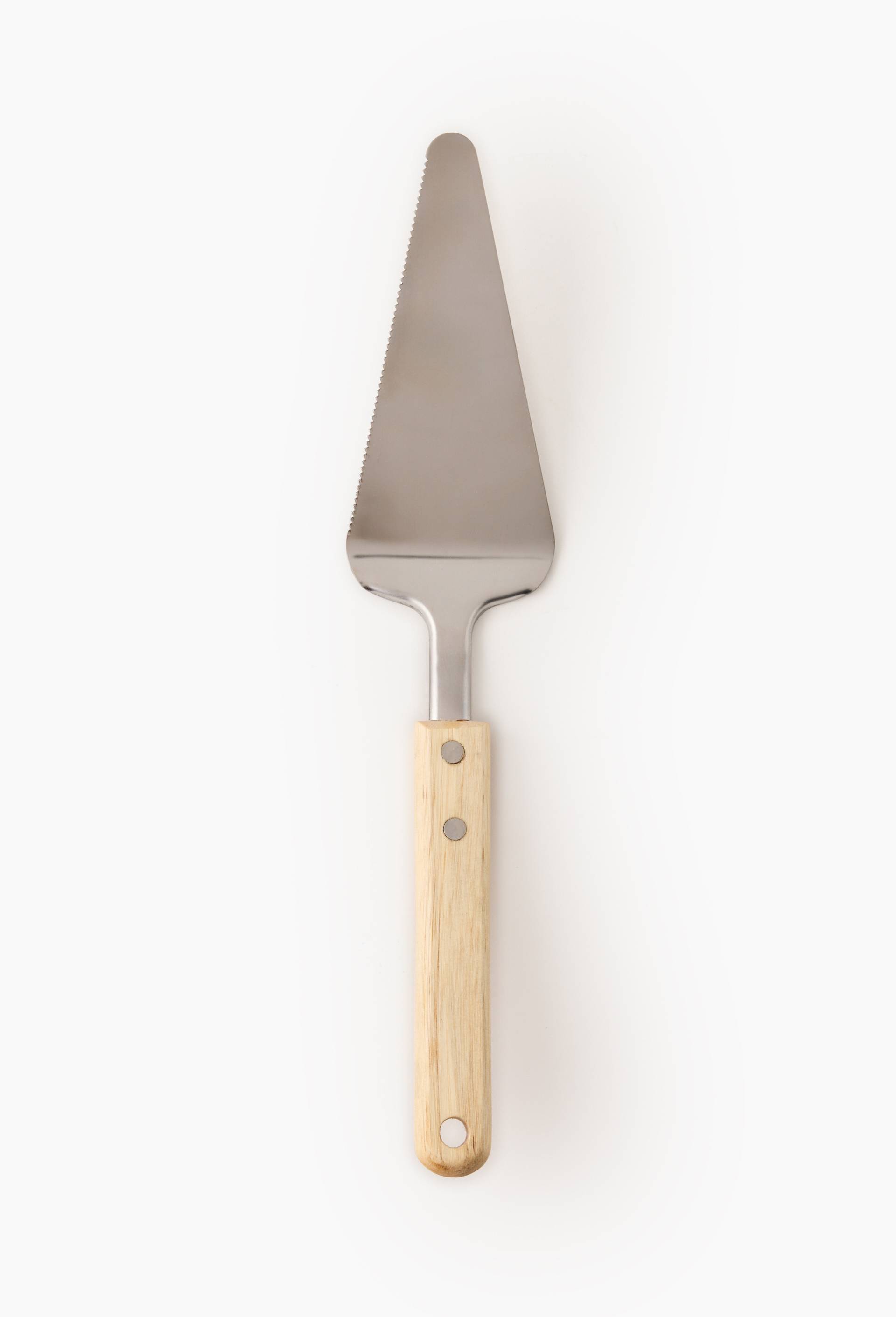 Pelle &agrave; tarte, manche en bois de h&ecirc;tre, Argent, large image number 0