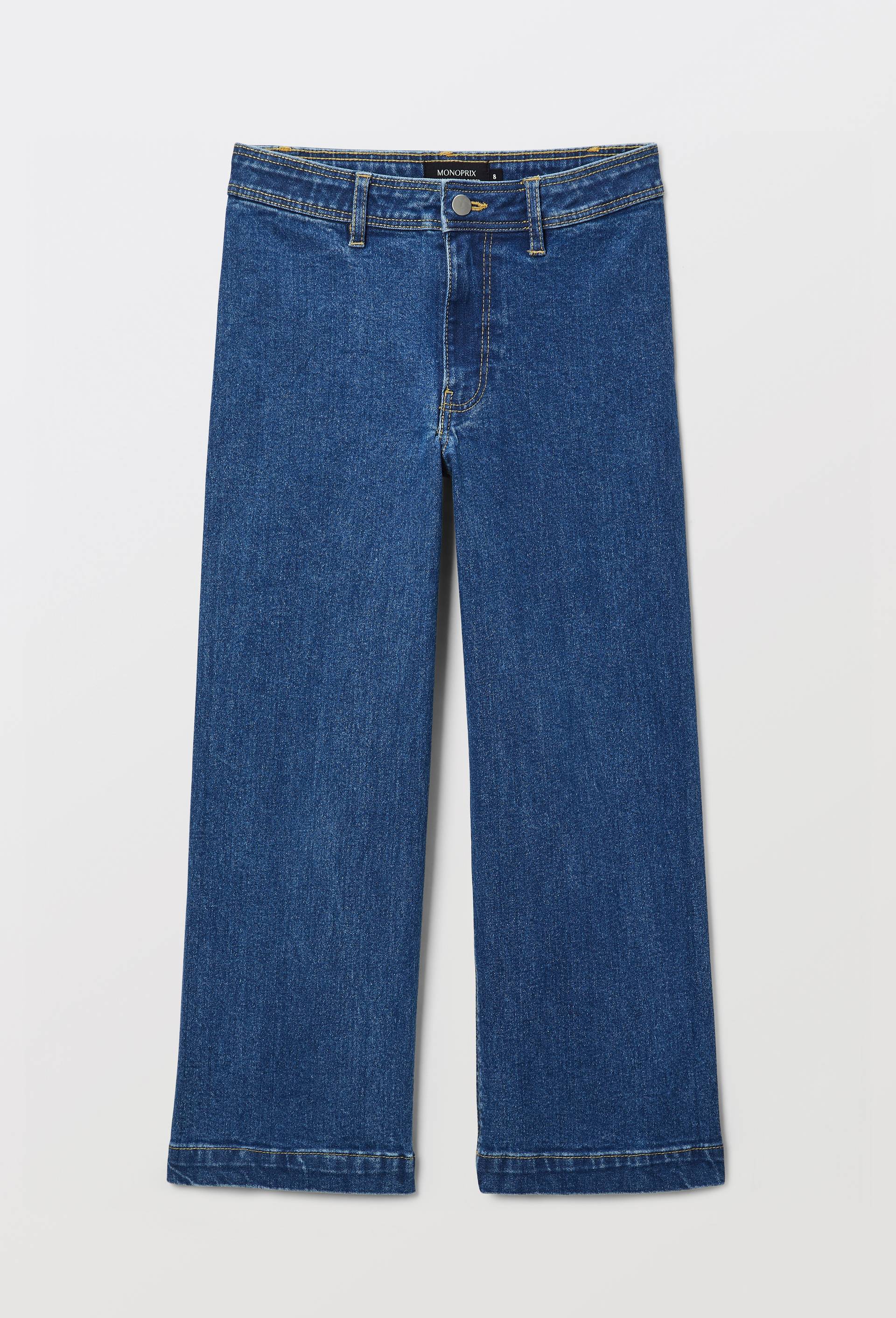 Jean large en coton, Bleu fonc&eacute;, large image number 1.0