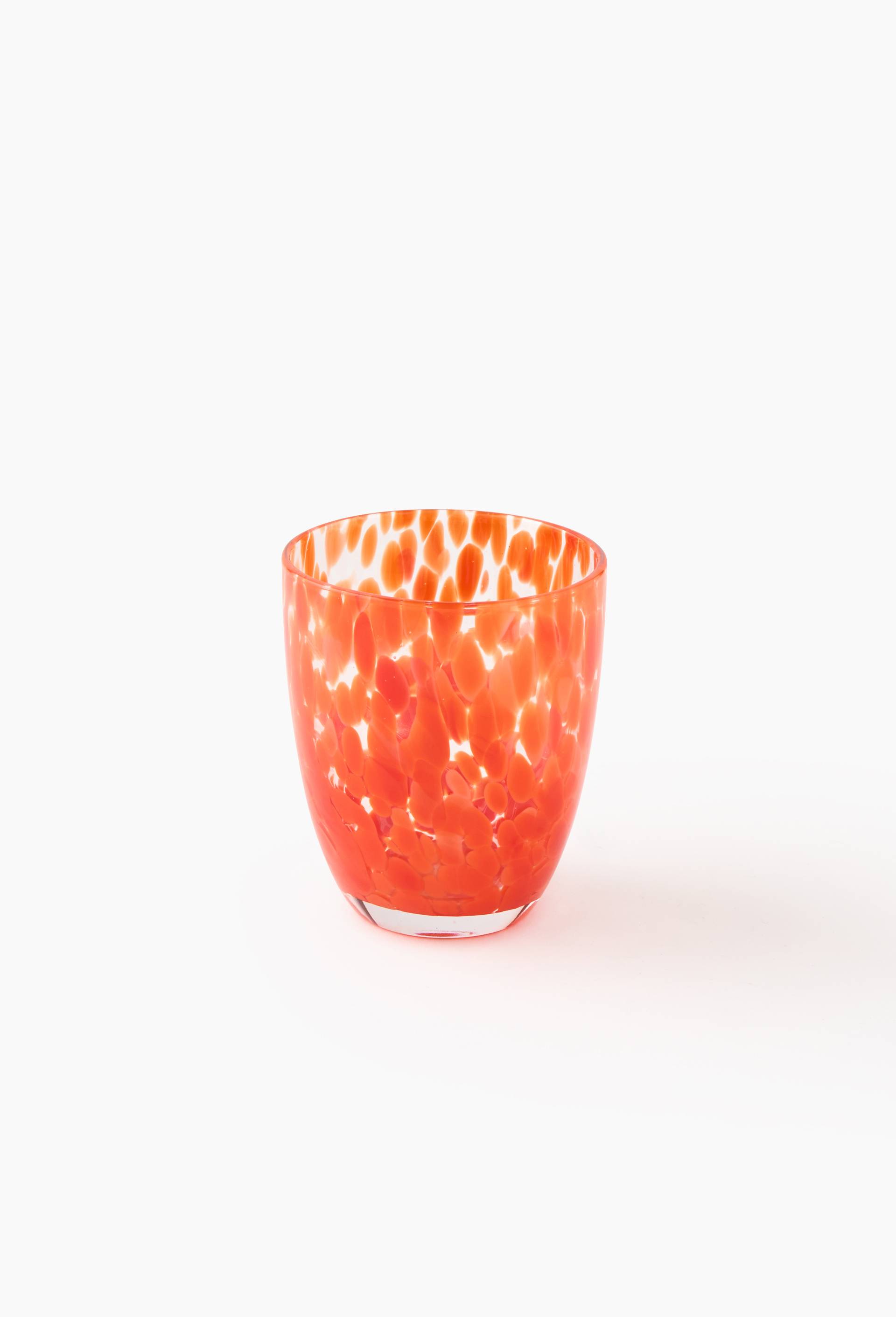 Verre &agrave; eau finition tachet&eacute;e, 25cl, Orange, large image number 1