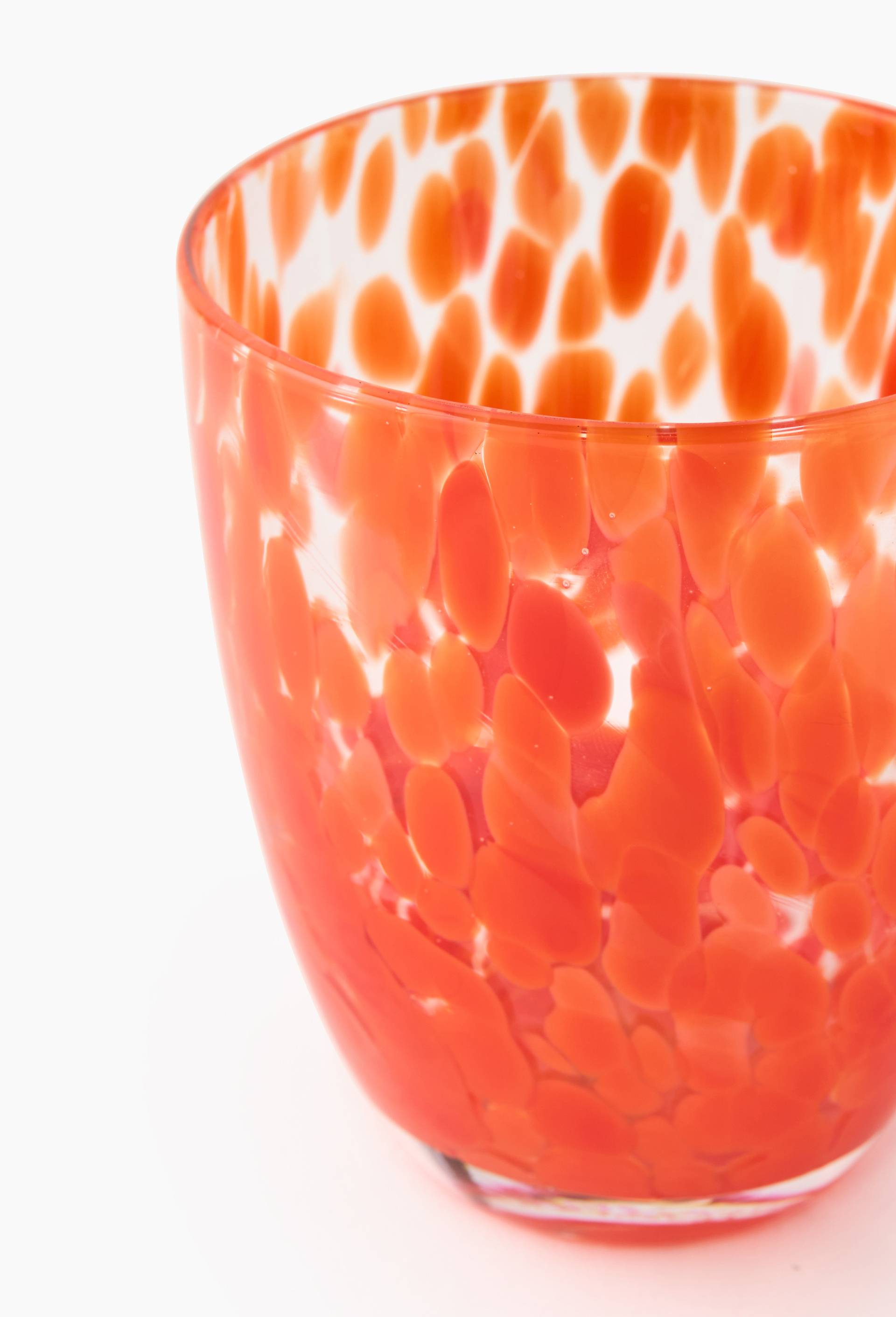 Verre &agrave; eau finition tachet&eacute;e, 25cl, Orange, large image number 2.0