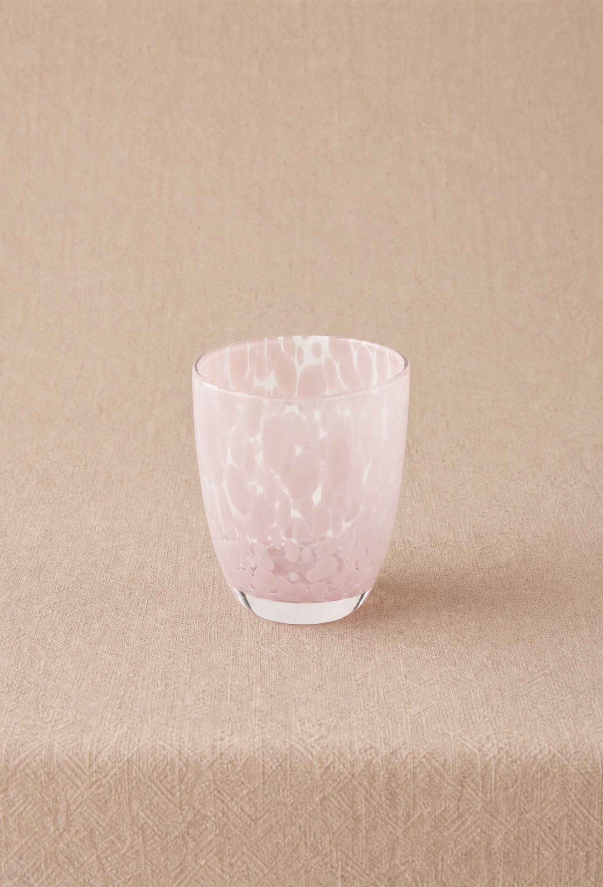 Verre &agrave; eau finition tachet&eacute;e, 25cl, Rose clair, large image number 0