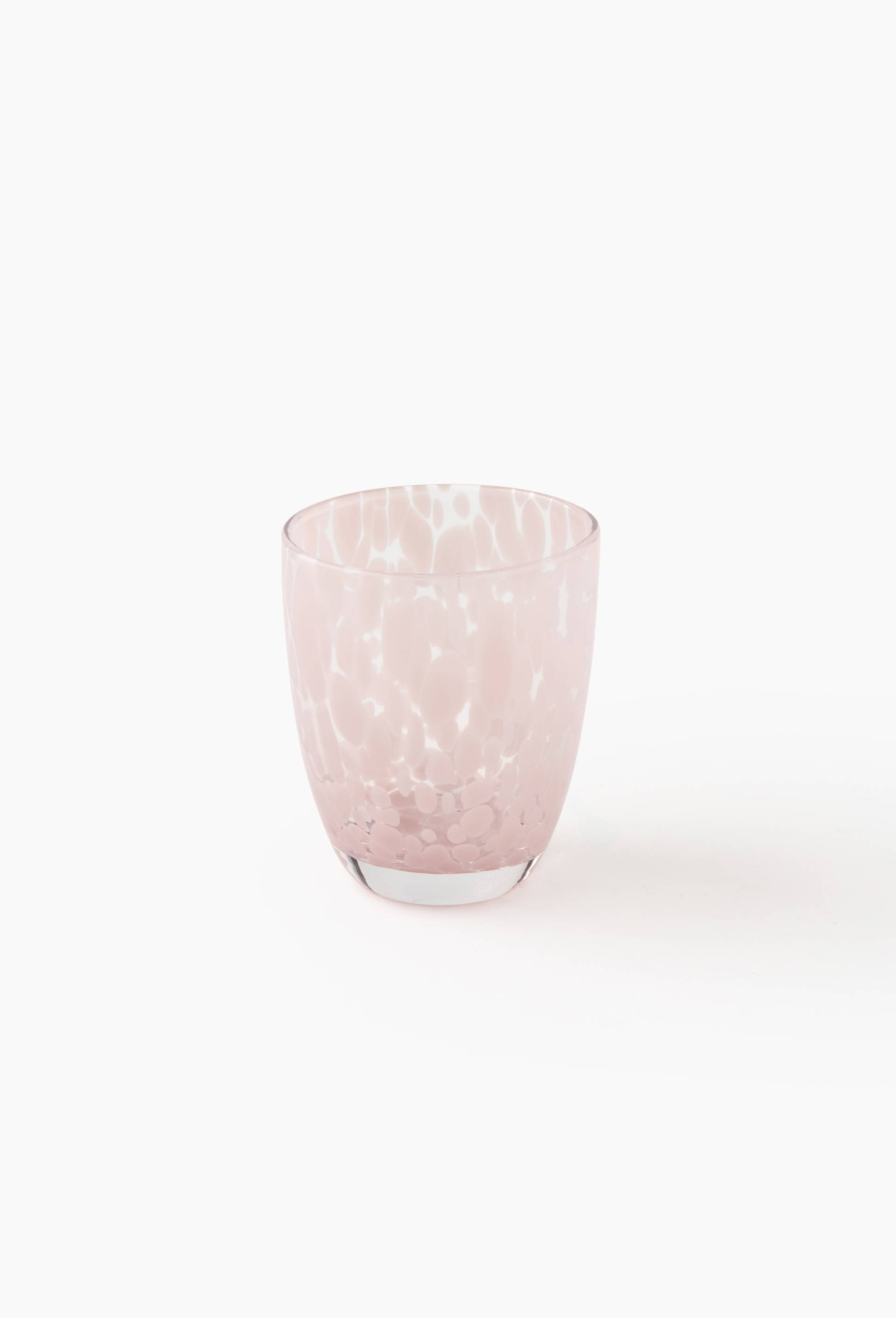 Verre &agrave; eau finition tachet&eacute;e, 25cl, Rose clair, large image number 1.0