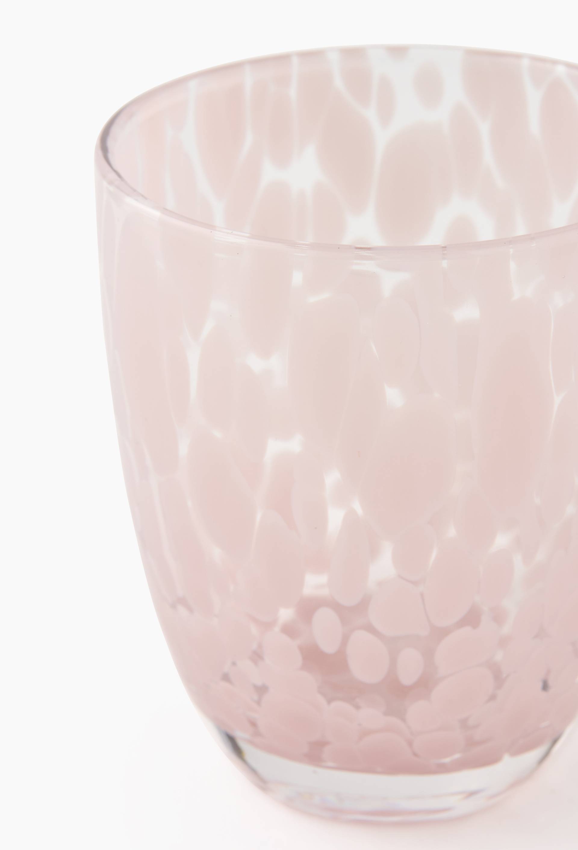 Verre &agrave; eau finition tachet&eacute;e, 25cl, Rose clair, large image number 2.0