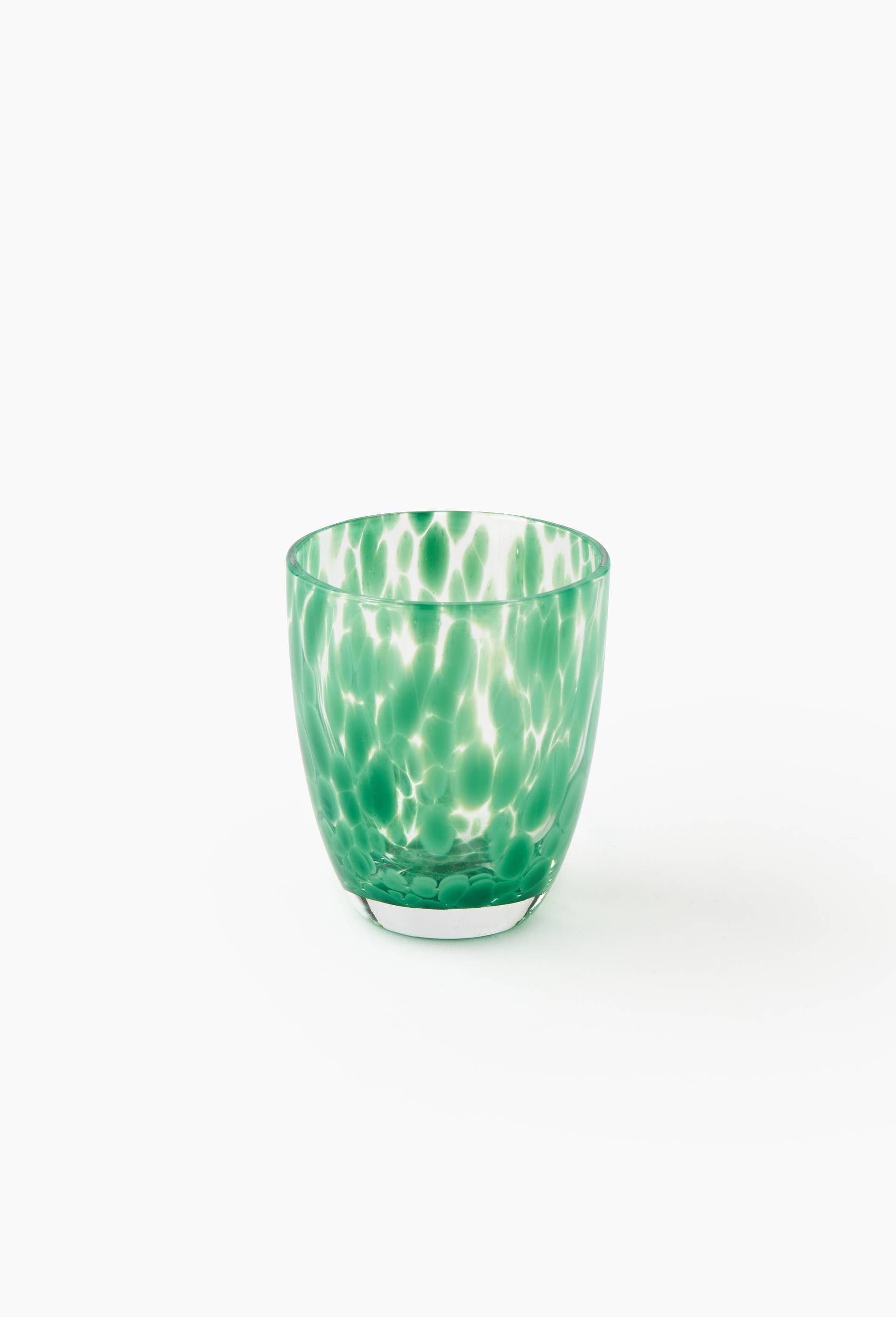 Verre &agrave; eau finition tachet&eacute;e, 25cl, Vert fonc&eacute;, large image number 1.0