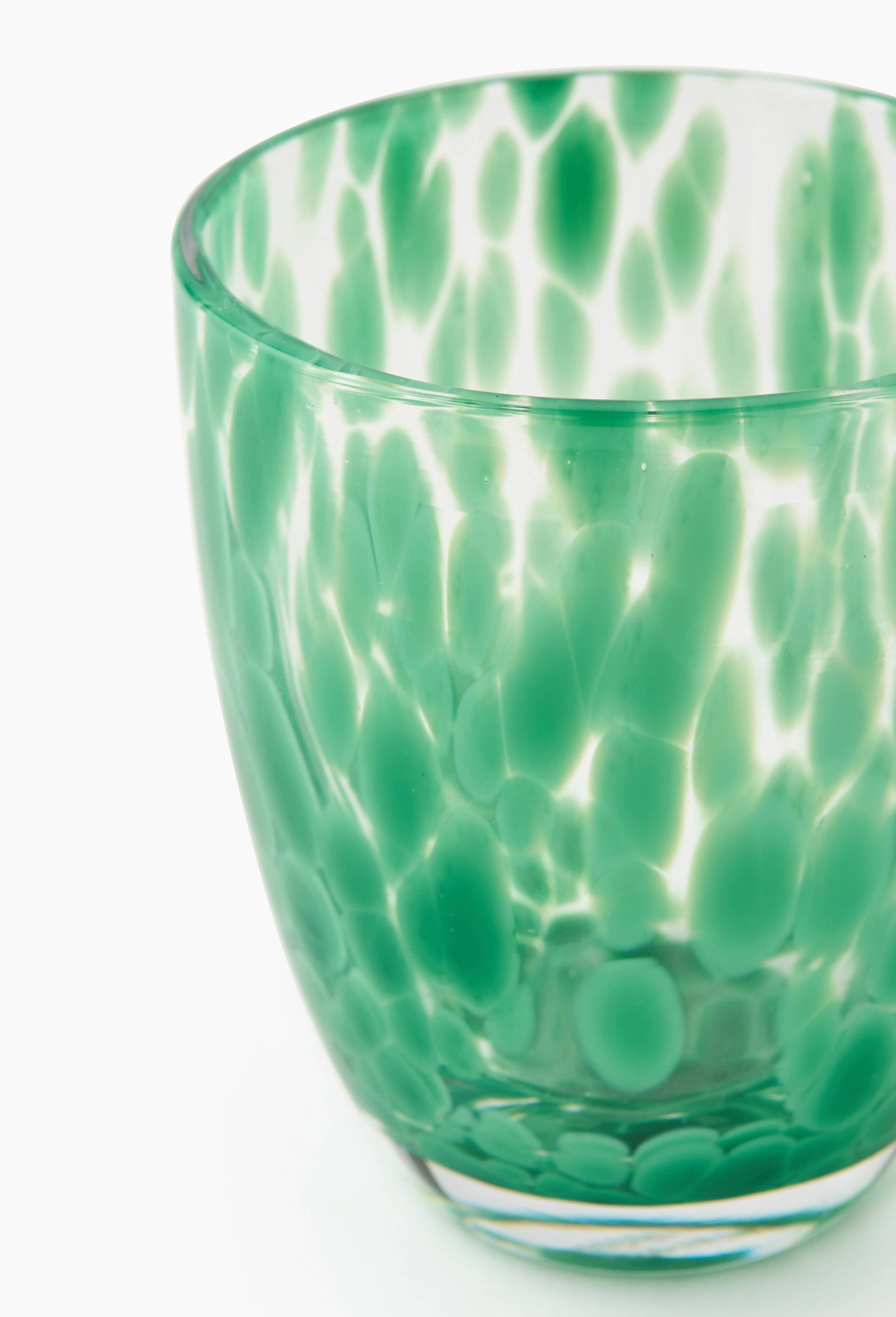 Verre &agrave; eau finition tachet&eacute;e, 25cl, Vert fonc&eacute;, large image number 2.0