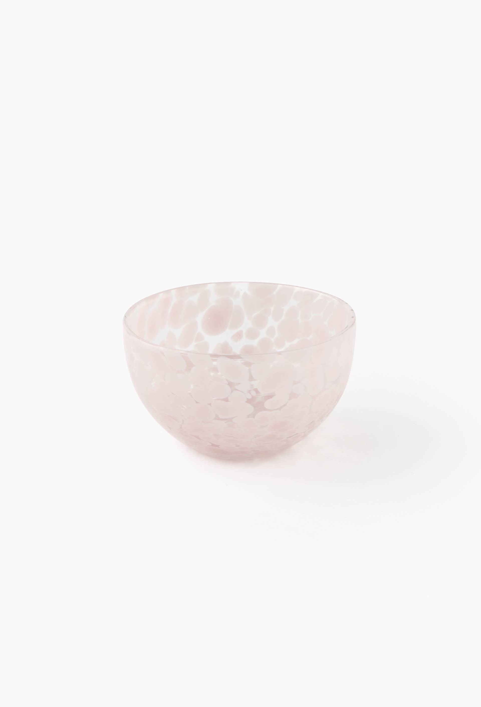 Bol finition tachet&eacute;e, 11cm, en verre, Rose clair, large image number 1.0