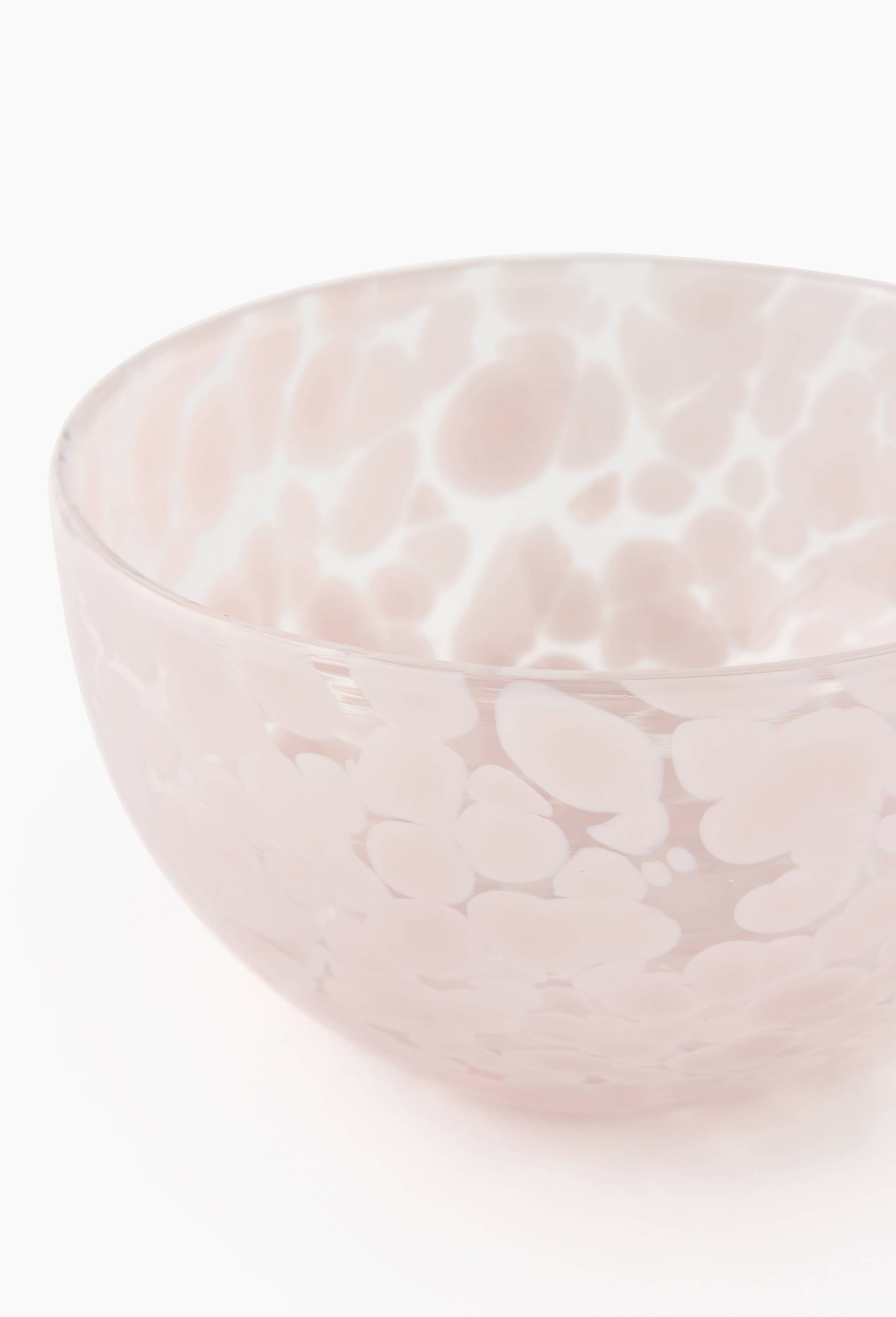Bol finition tachet&eacute;e, 11cm, en verre, Rose clair, large image number 2