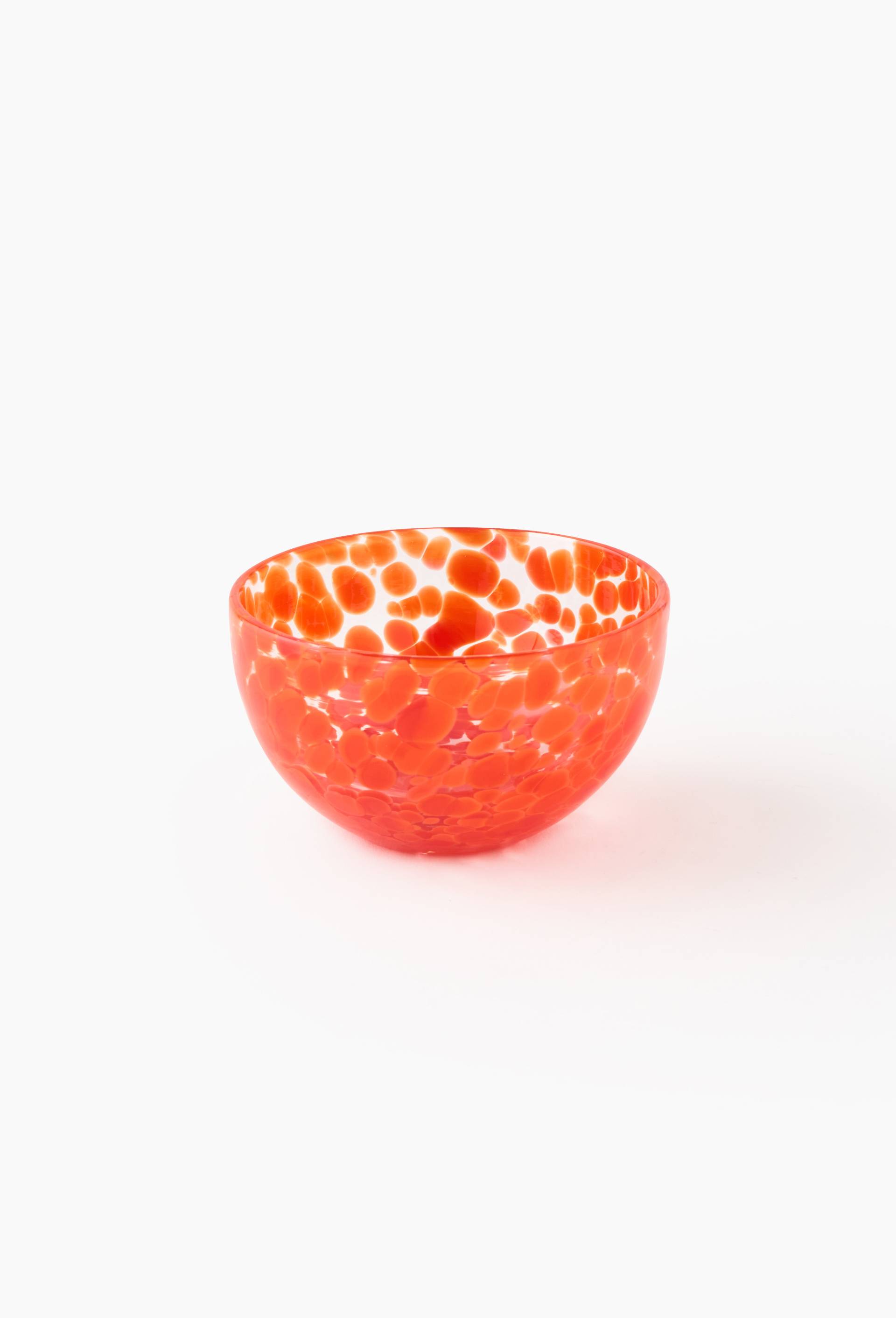Bol finition tachet&eacute;e, 11cm, en verre, Orange, large image number 1
