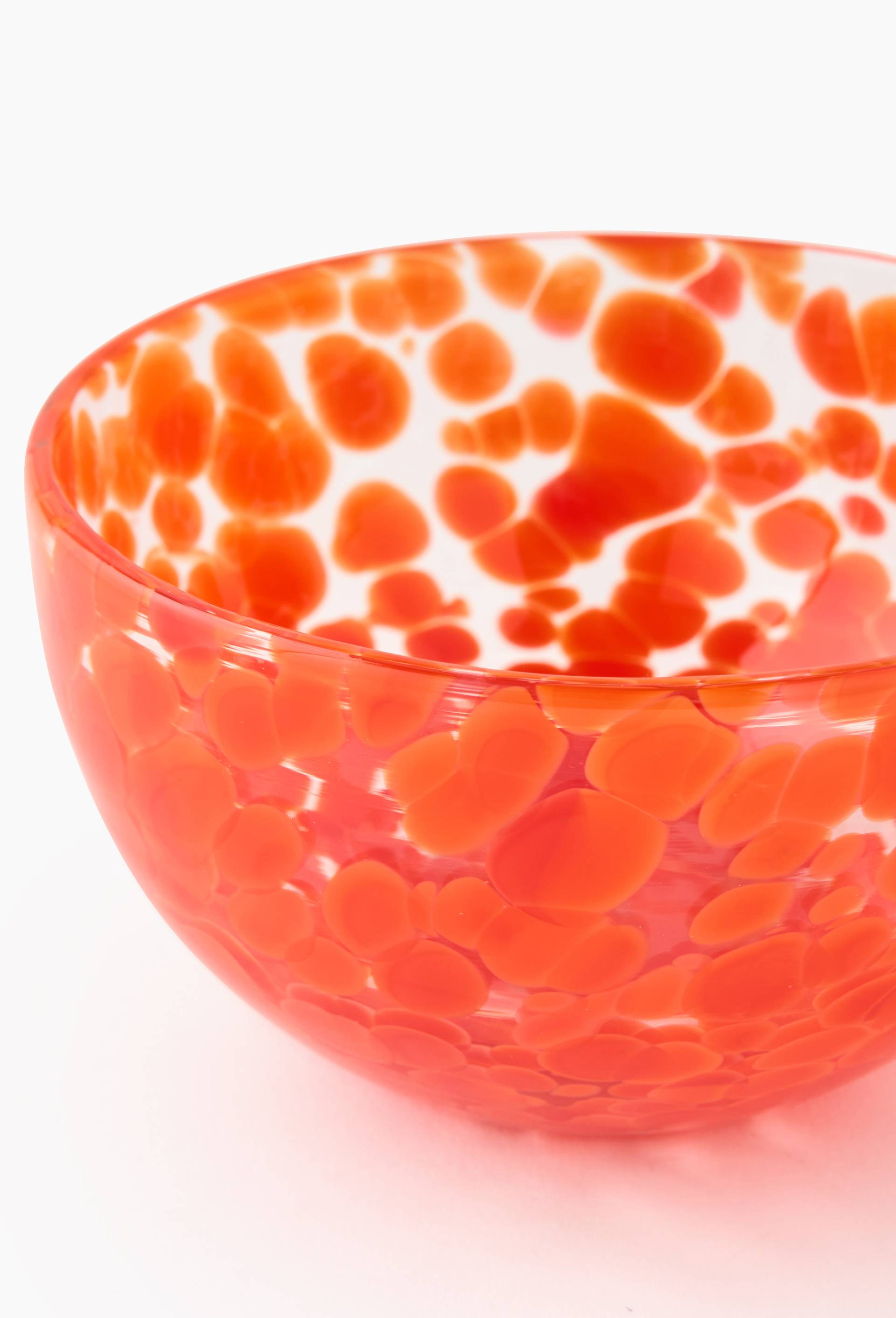 Bol finition tachet&eacute;e, 11cm, en verre, Orange, large image number 2.0