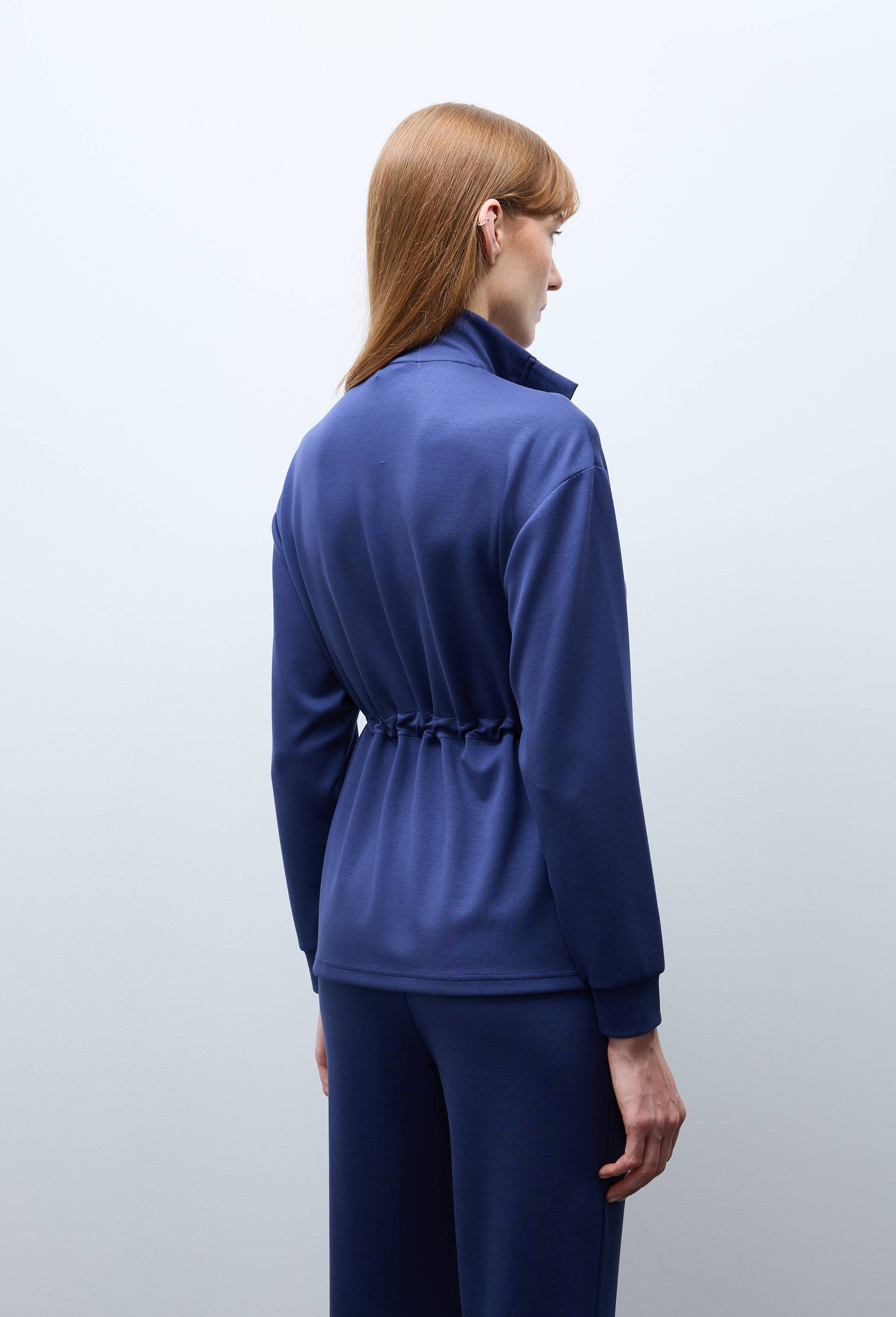 Veste l&eacute;g&egrave;re en viscose et polyamide, Bleu fonc&eacute;, large image number 2