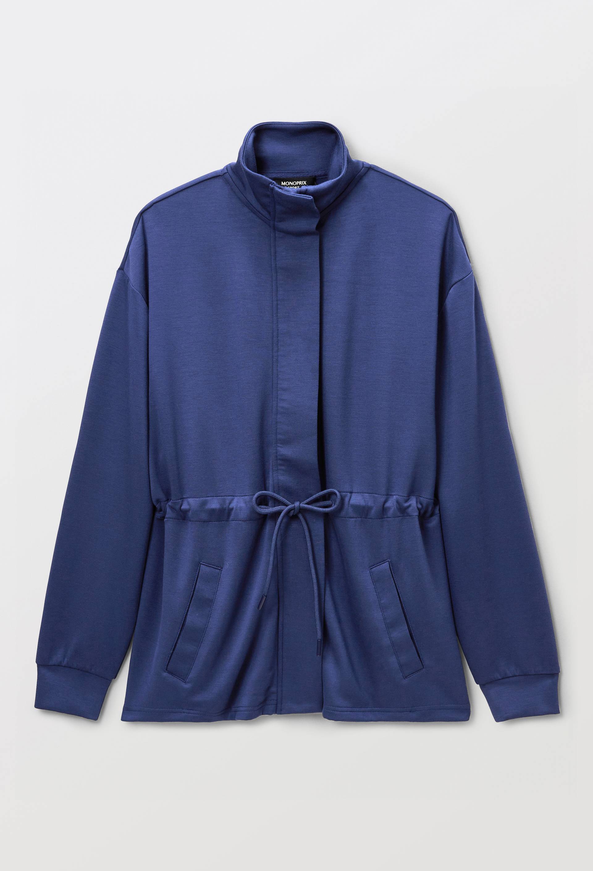 Veste l&eacute;g&egrave;re en viscose et polyamide, Bleu fonc&eacute;, large image number 3