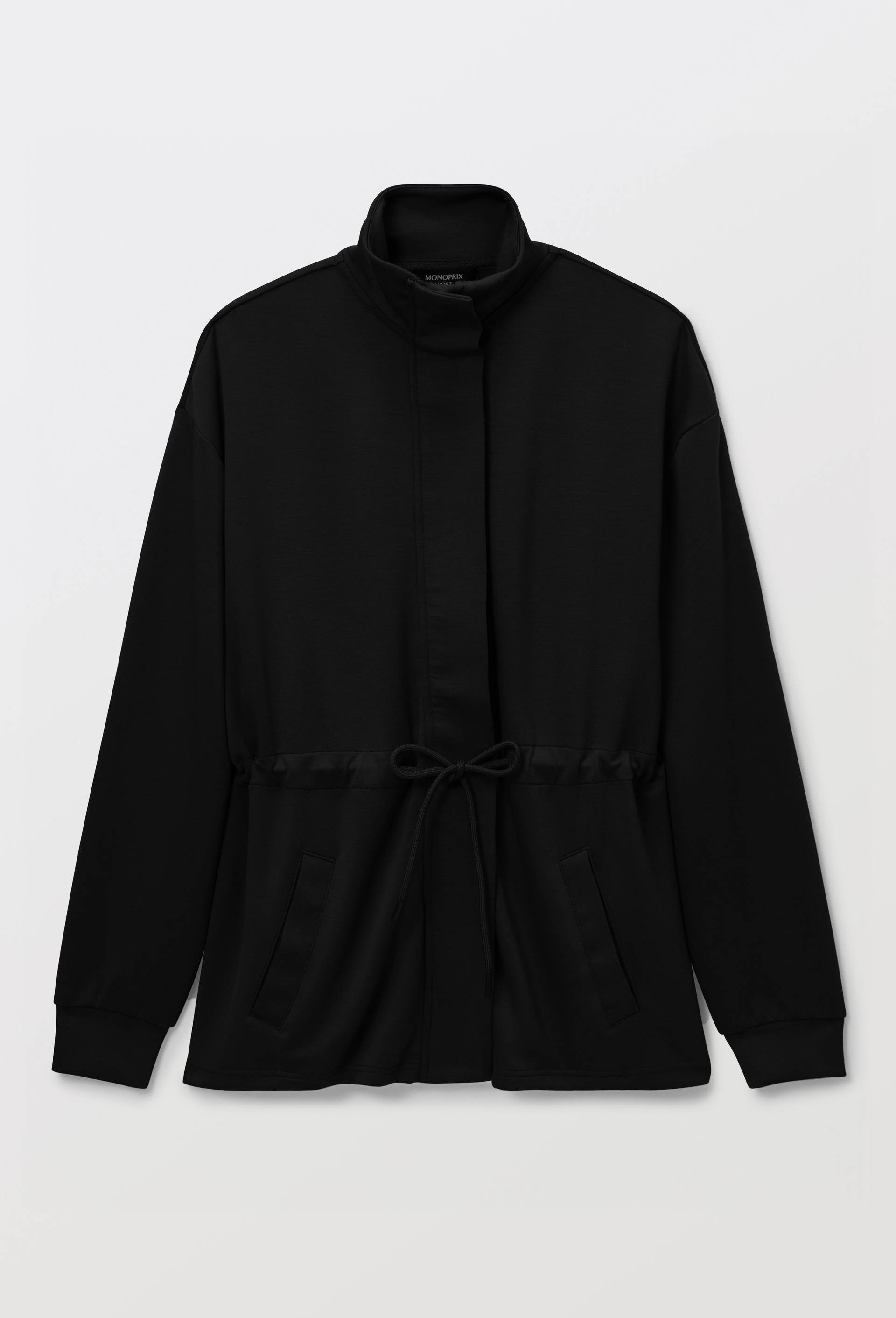 Veste l&eacute;g&egrave;re en viscose et polyamide, Noir, large image number 2.0