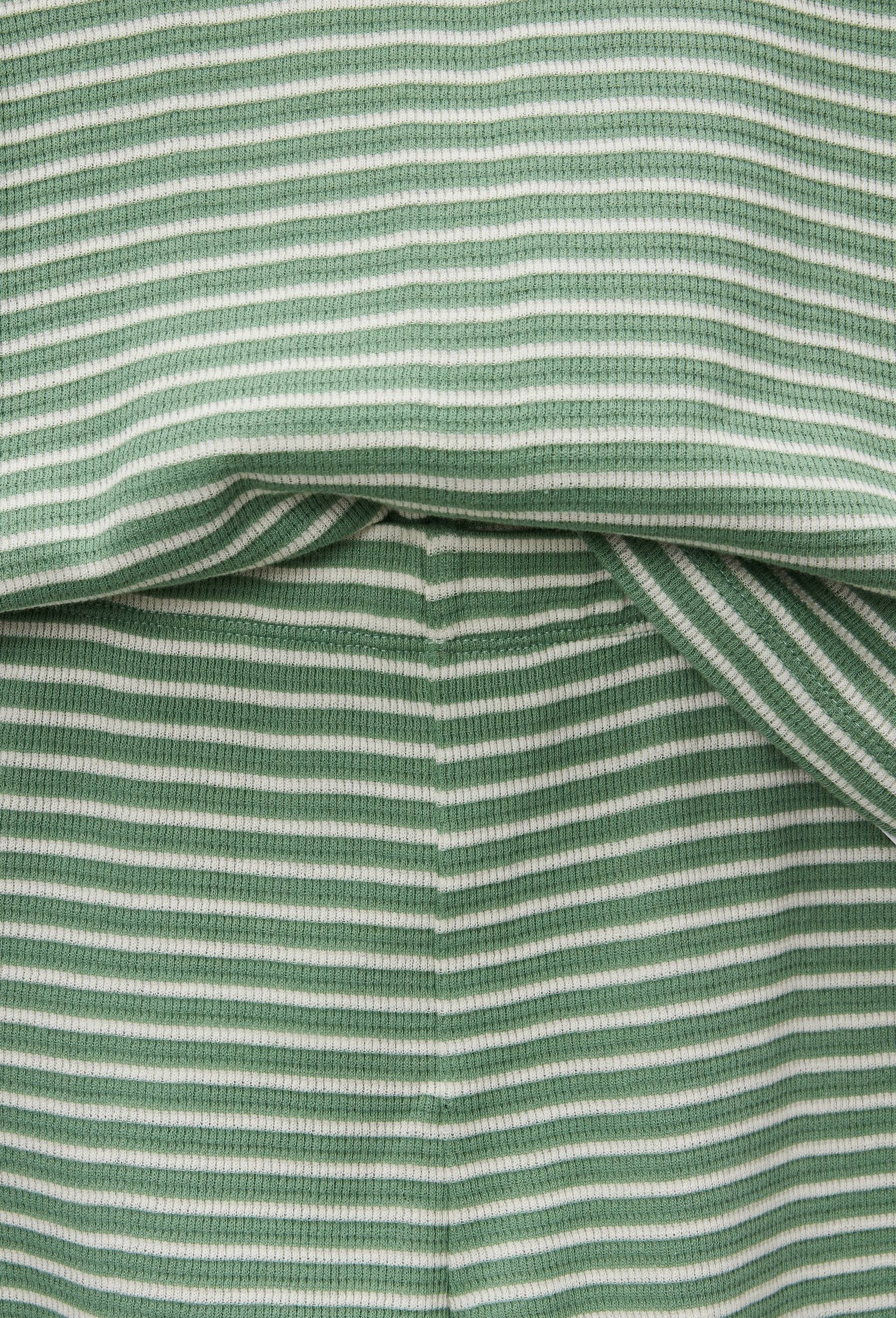 Pyjama manches longues ray&eacute; en coton BIO GOTS, Vert, large image number 3.0