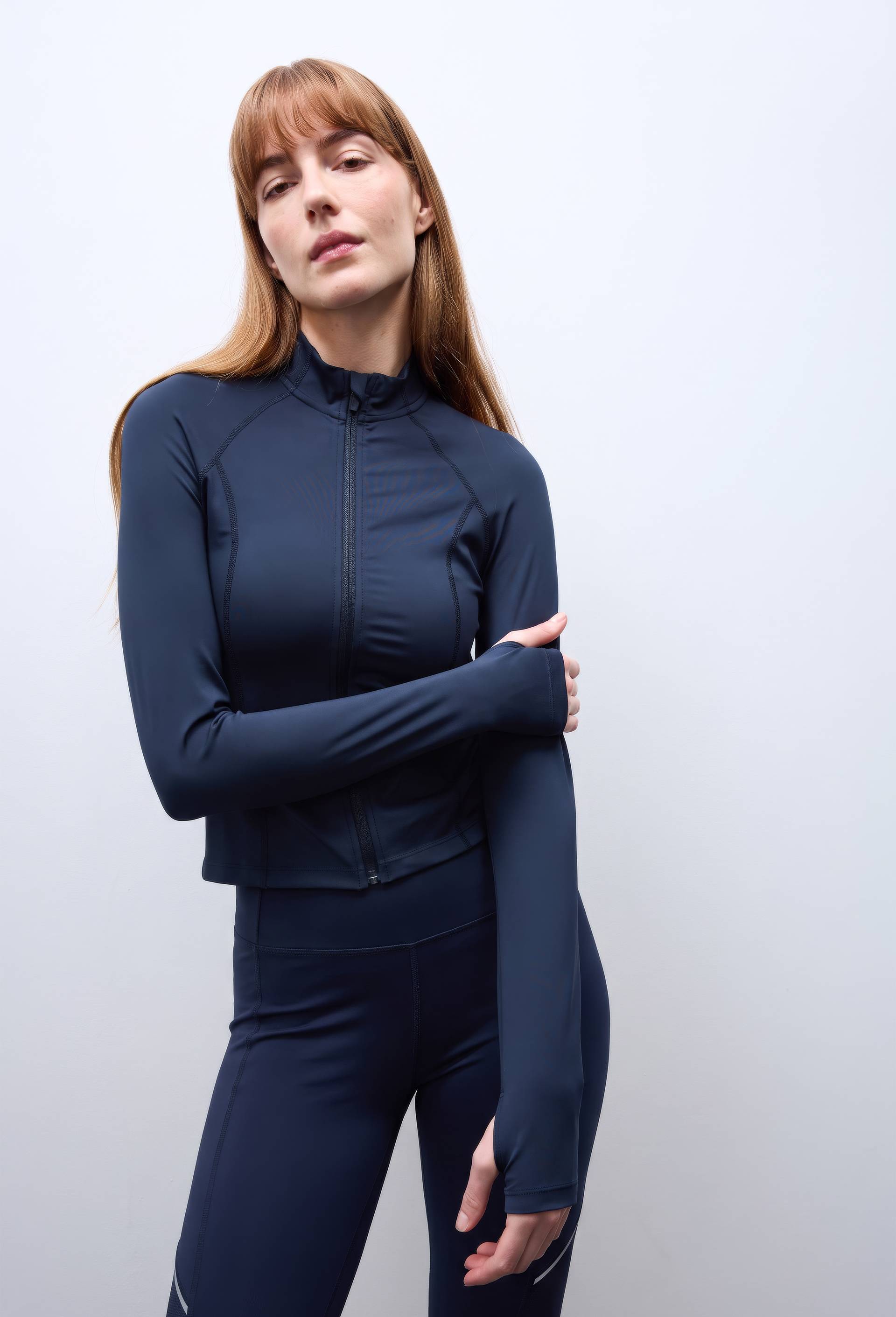 Gilet de sport en polyester et &eacute;lasthanne, Bleu fonc&eacute;, large image number 0.0