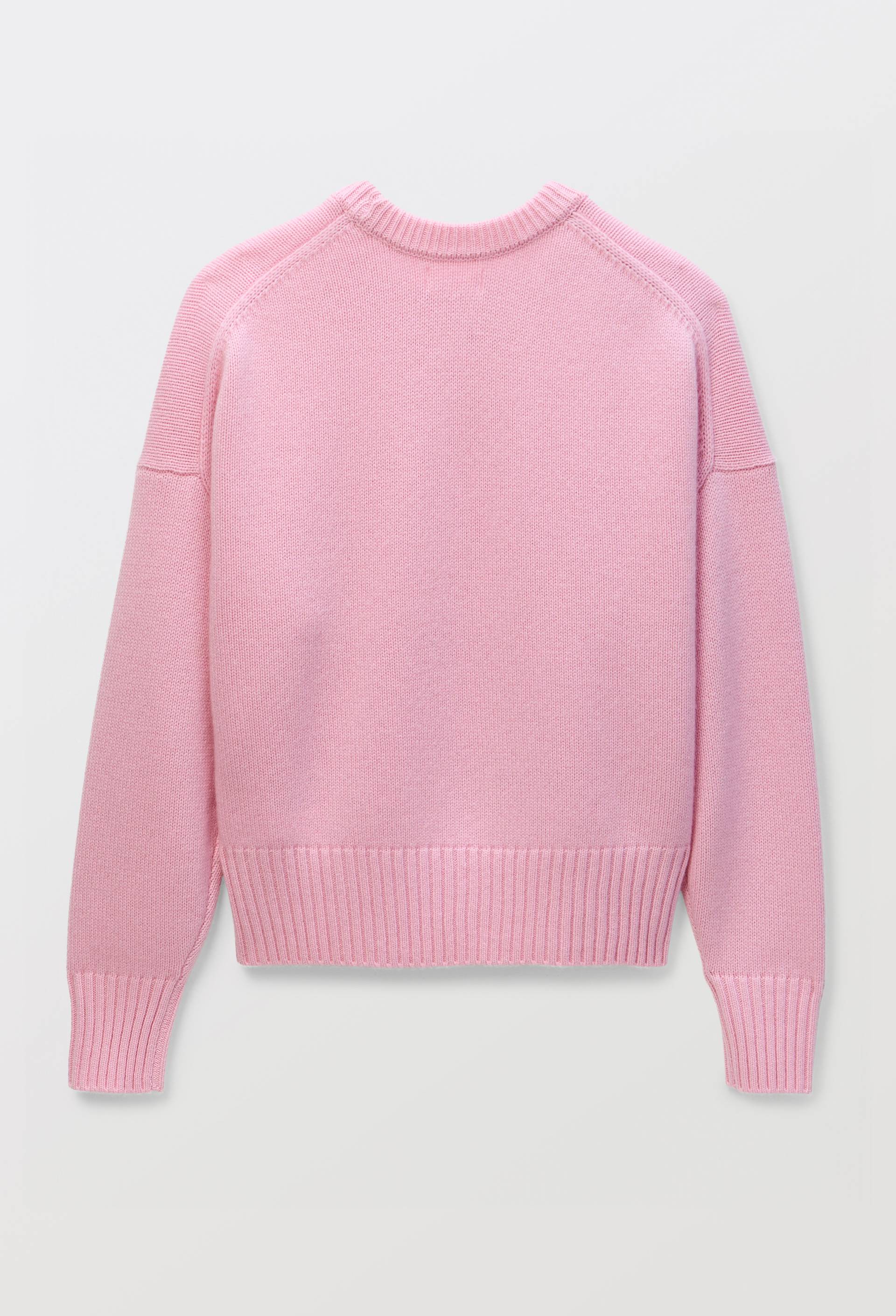 Pull uni col rond ample en 100% cachemire, Rose, large image number 3
